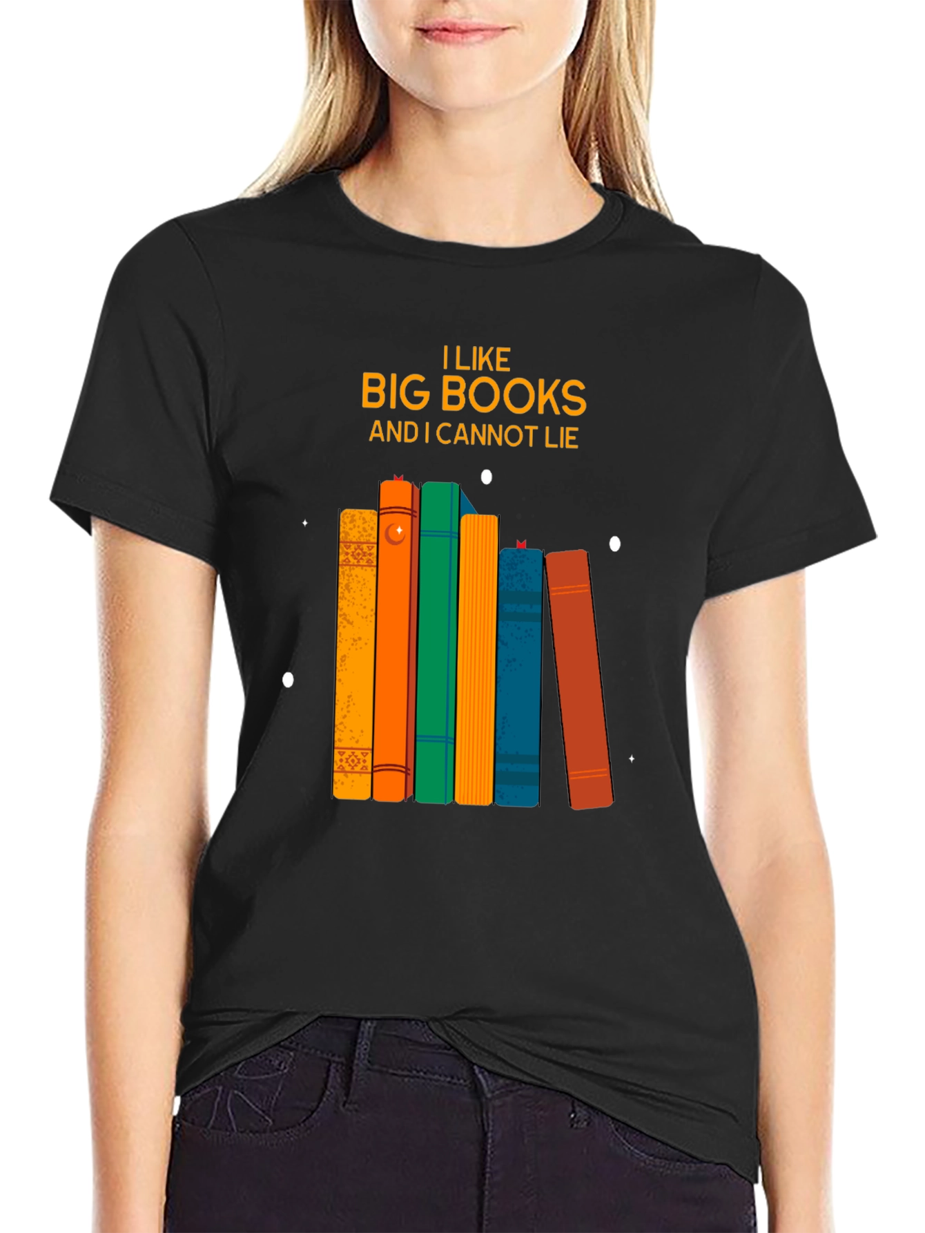 Black Big Books Graphic Tee - Funny Book Lover Shirt view 2