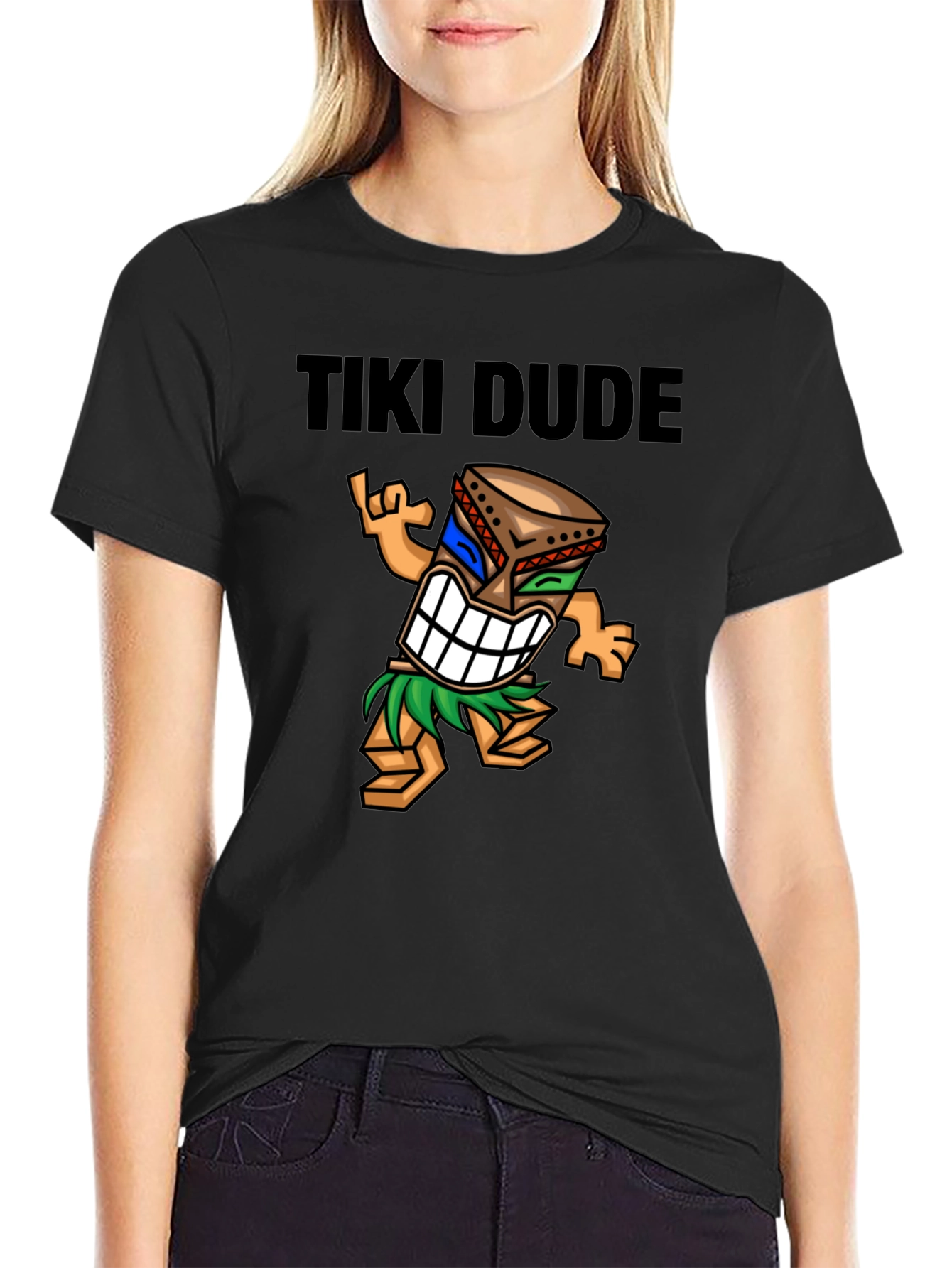 Black Tiki Dude Black T-Shirt view 2