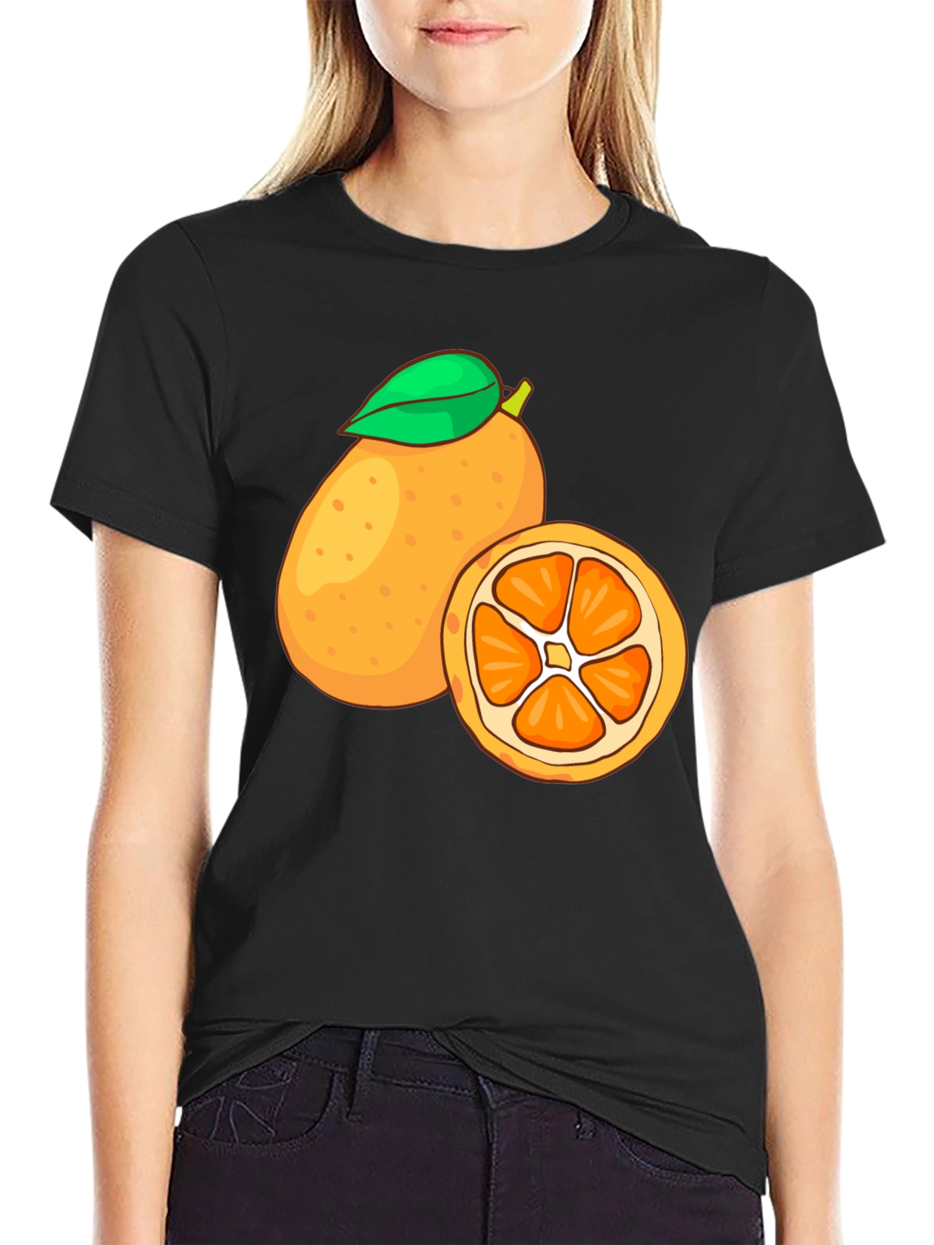 Black Orange Graphic T-Shirt - Fresh & Fun! view 2