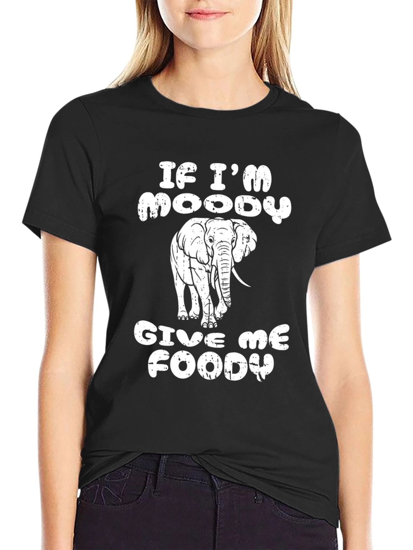 Black Moody Elephant Tee - Give Me Foody! view 2