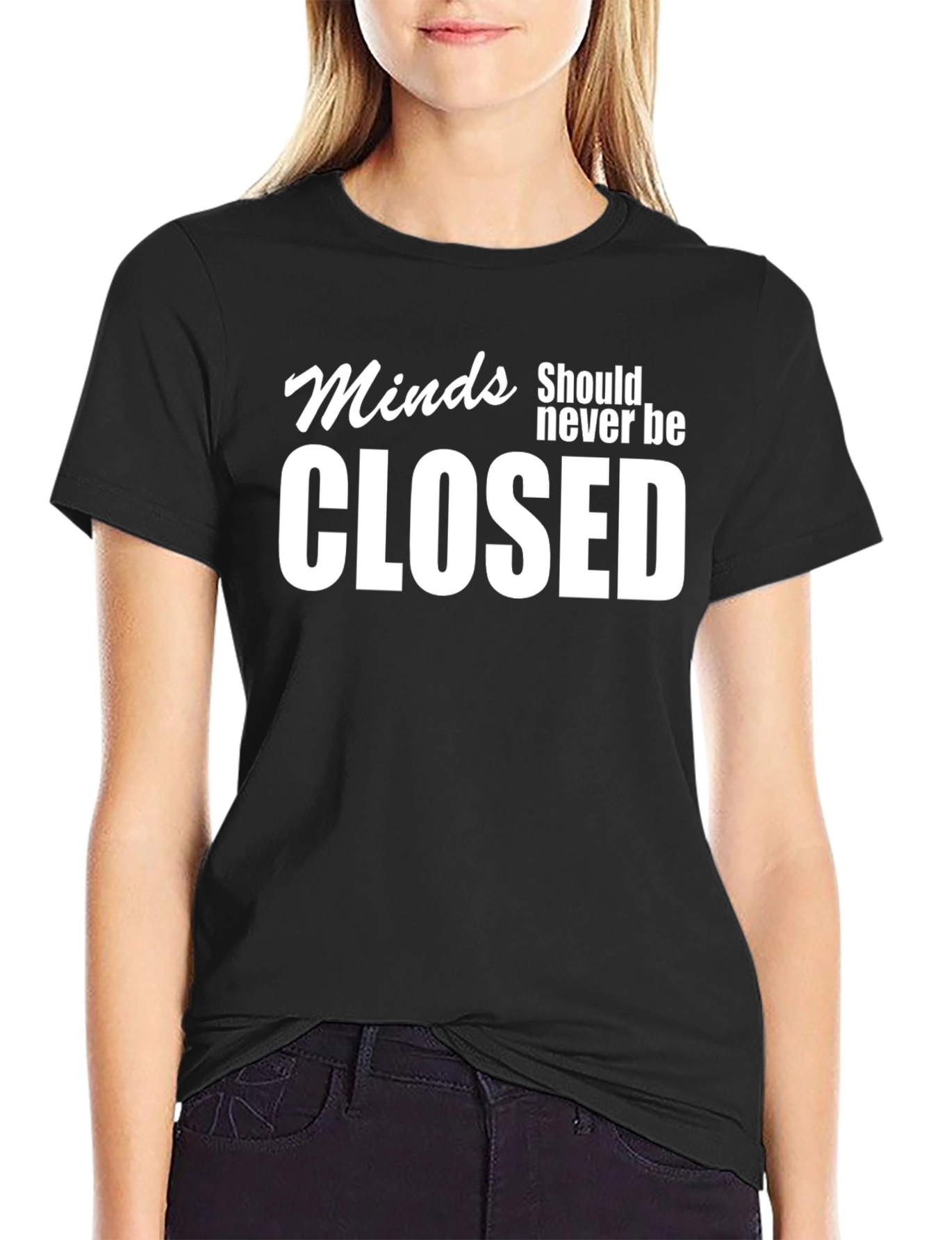 Black Minds Should Never Be Closed Black T-Shirt view 2