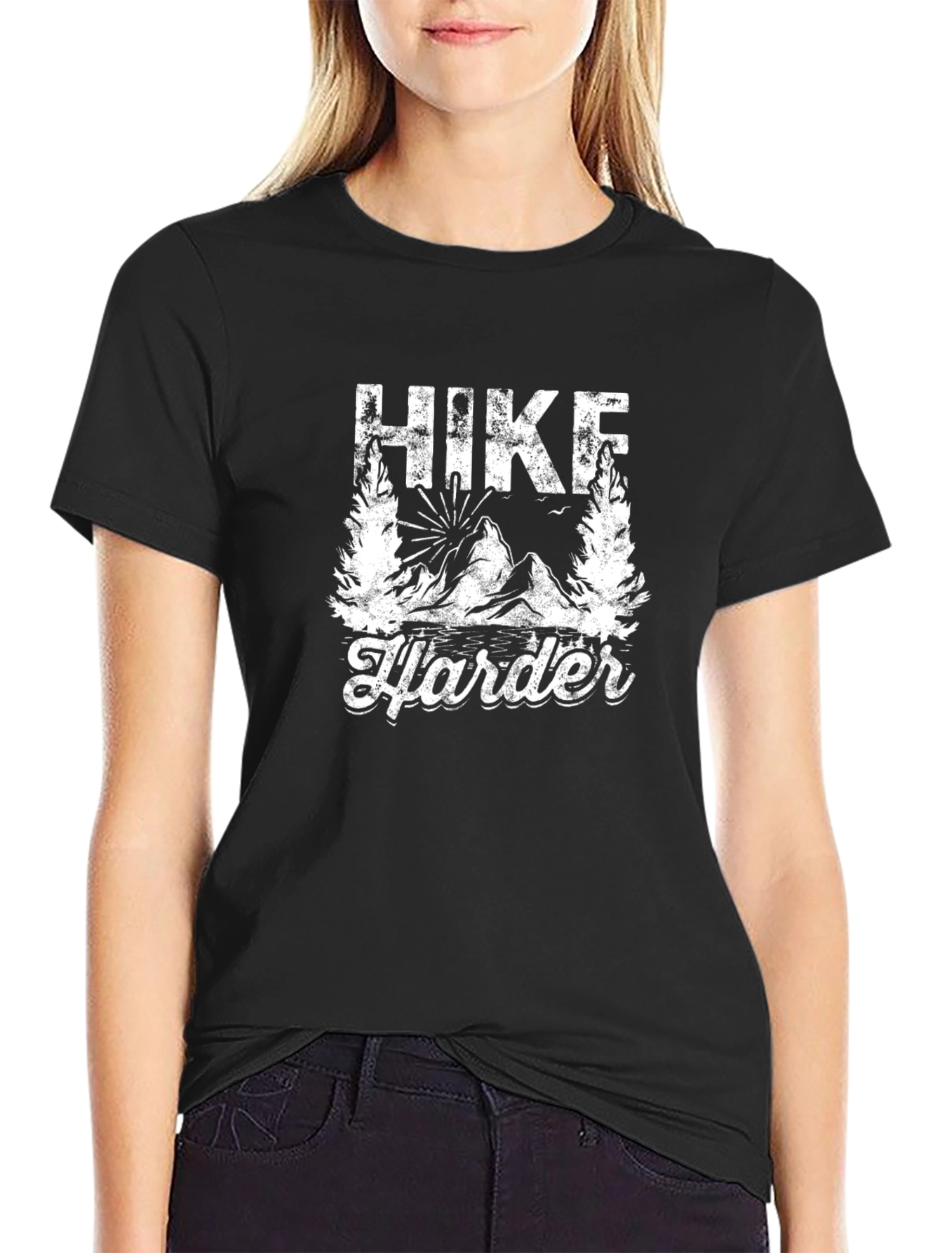Black Hike Harder Graphic Tee - Adventure Ready Shirt view 2