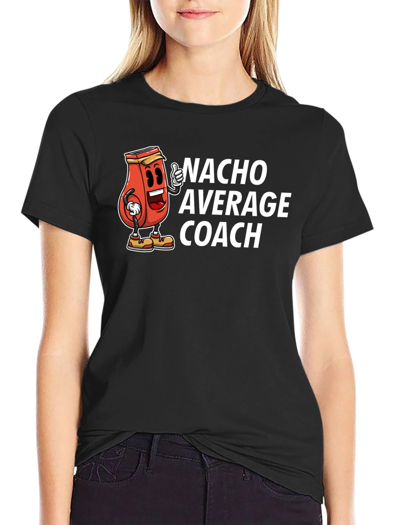 Black Nacho Average Coach Funny T-Shirt view 2
