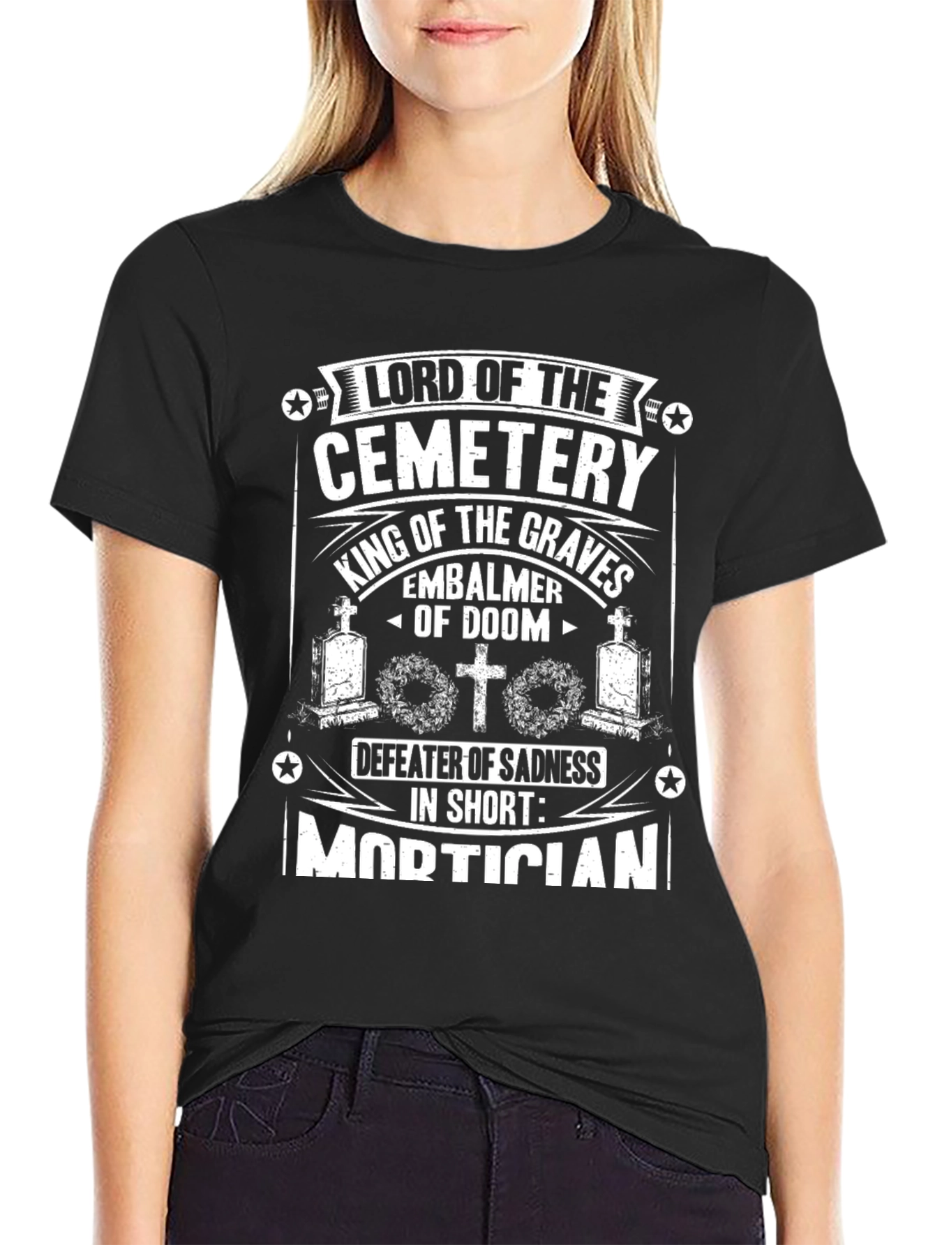 Black Lord of the Cemetery Mortician T-Shirt view 2