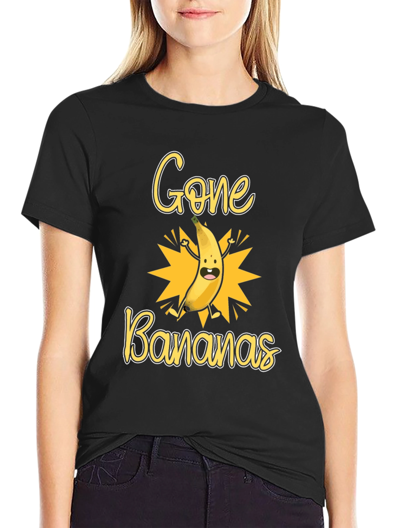 Black Gone Bananas Graphic Tee - Quirky Banana Design view 2