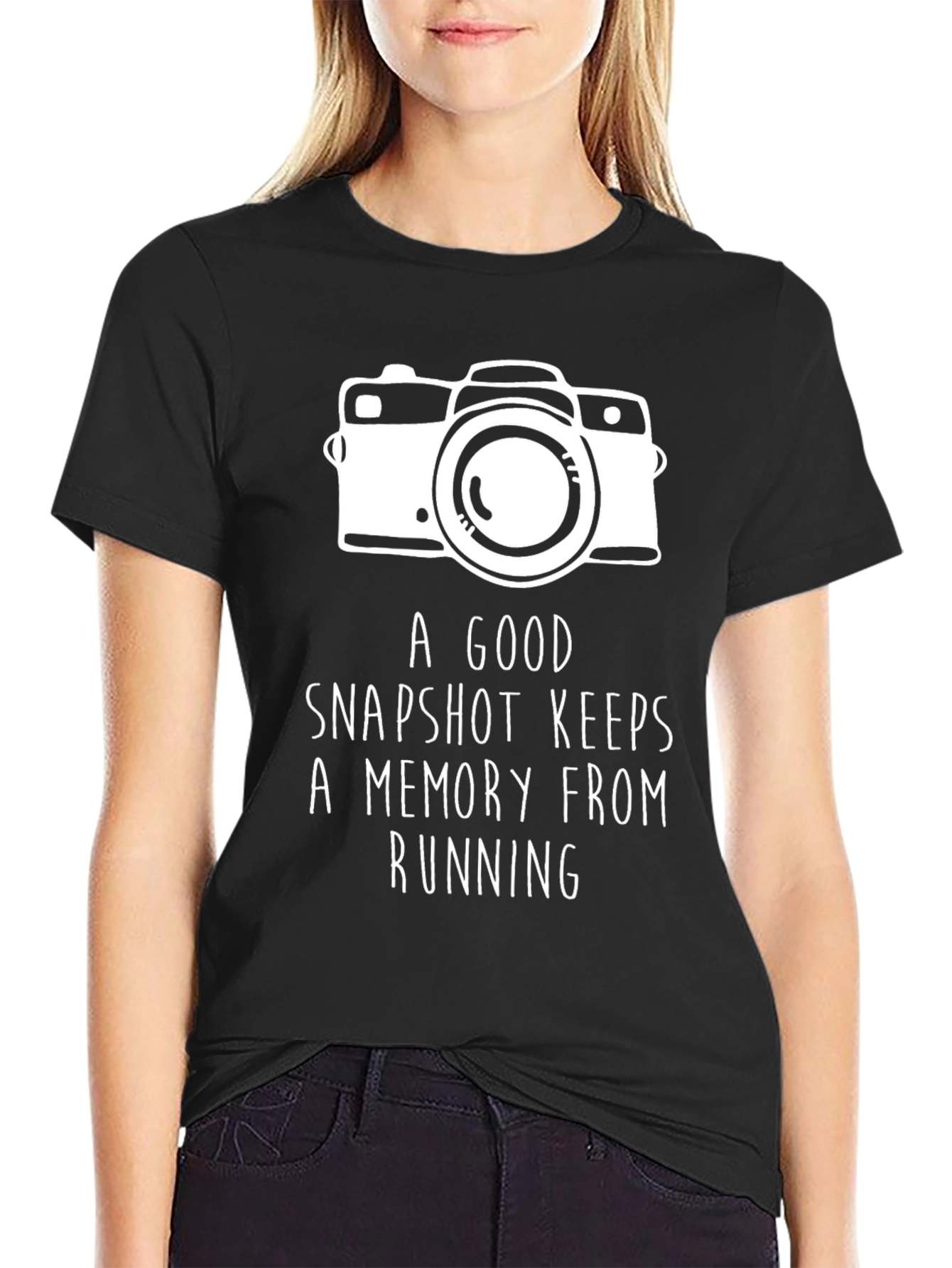 Black Camera Snapshot Memory T-Shirt view 2