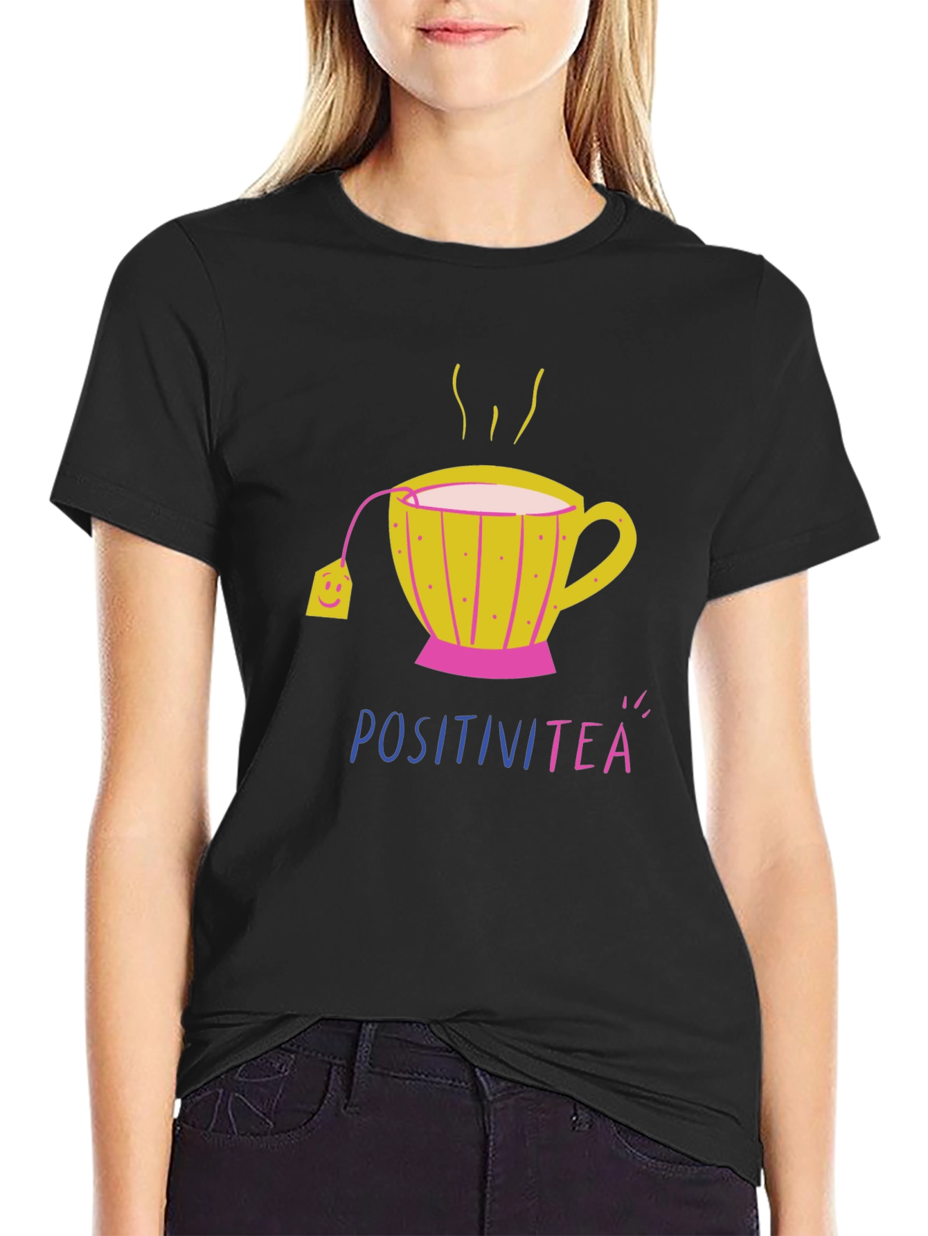 Black PositiviTEA Graphic T-Shirt - Black, Short Sleeve view 2