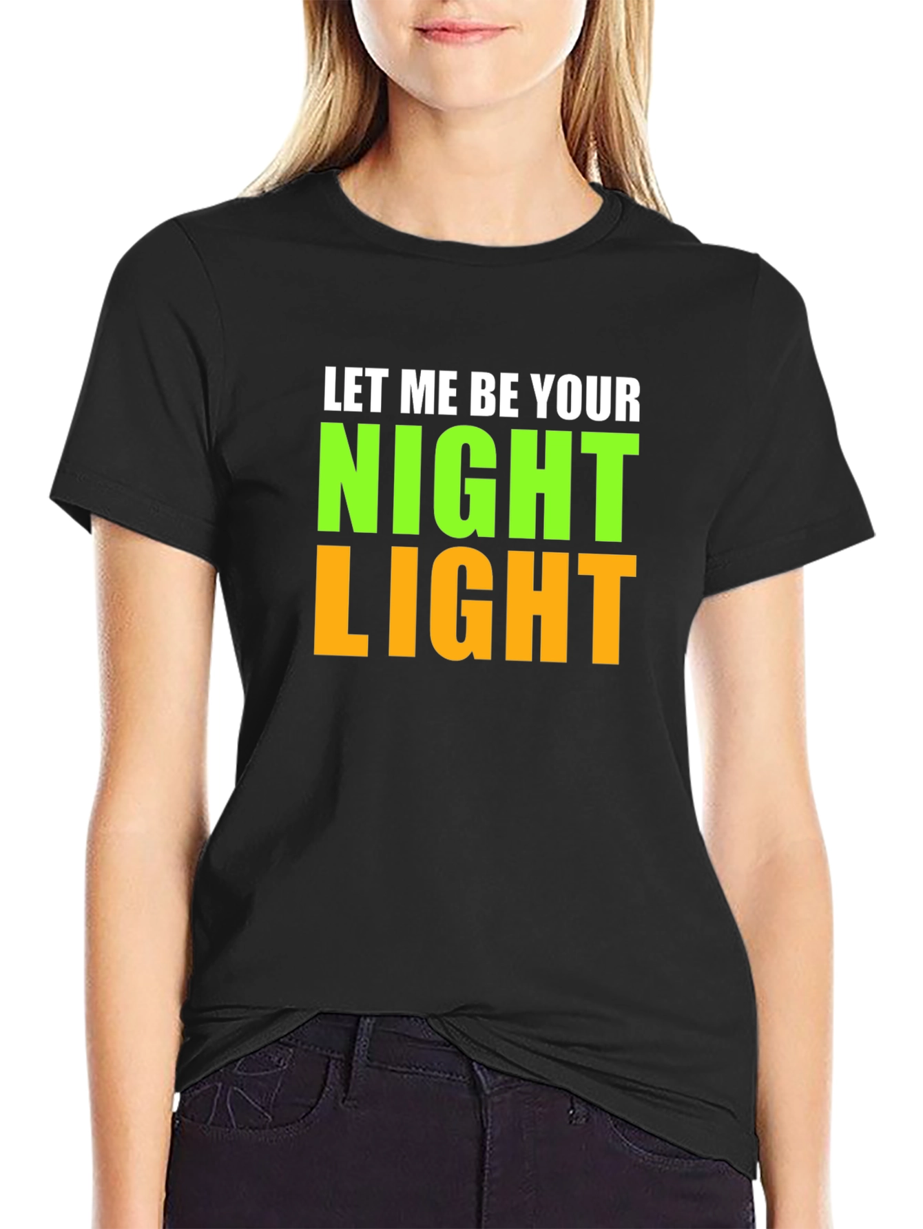Black Night Light Graphic Tee - Black Cotton Blend view 2