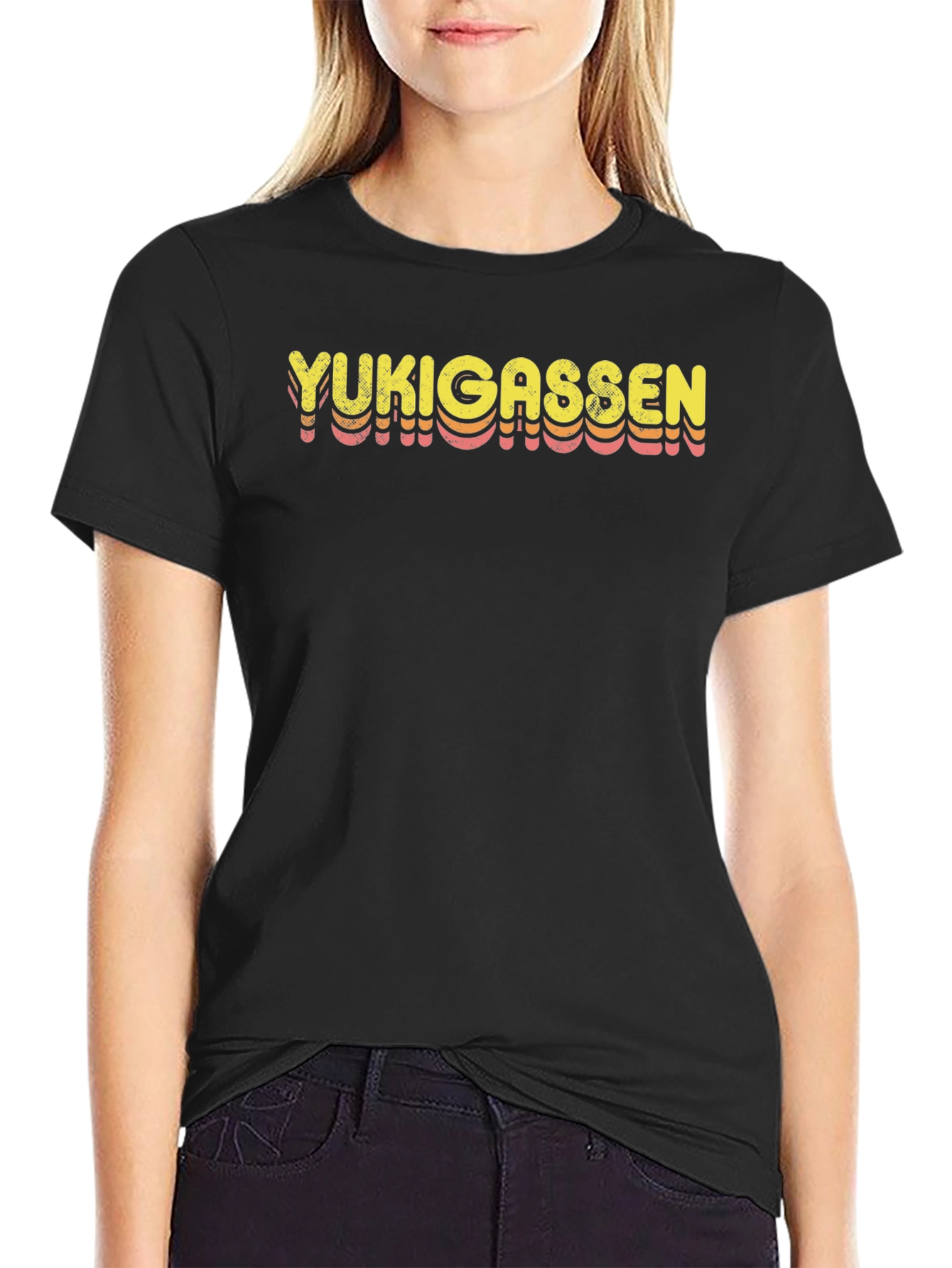 Black Yukigassen Retro Style T-Shirt view 2