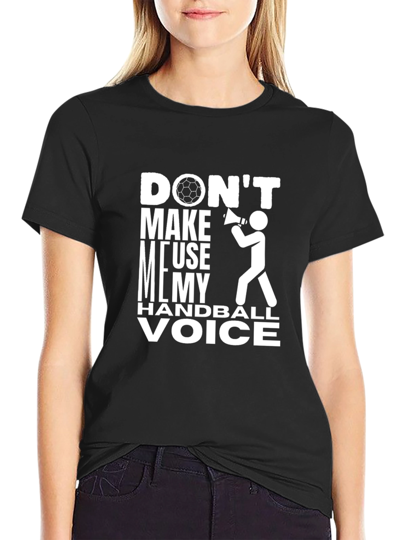Black Handball Voice T-Shirt - Funny Graphic Tee view 2