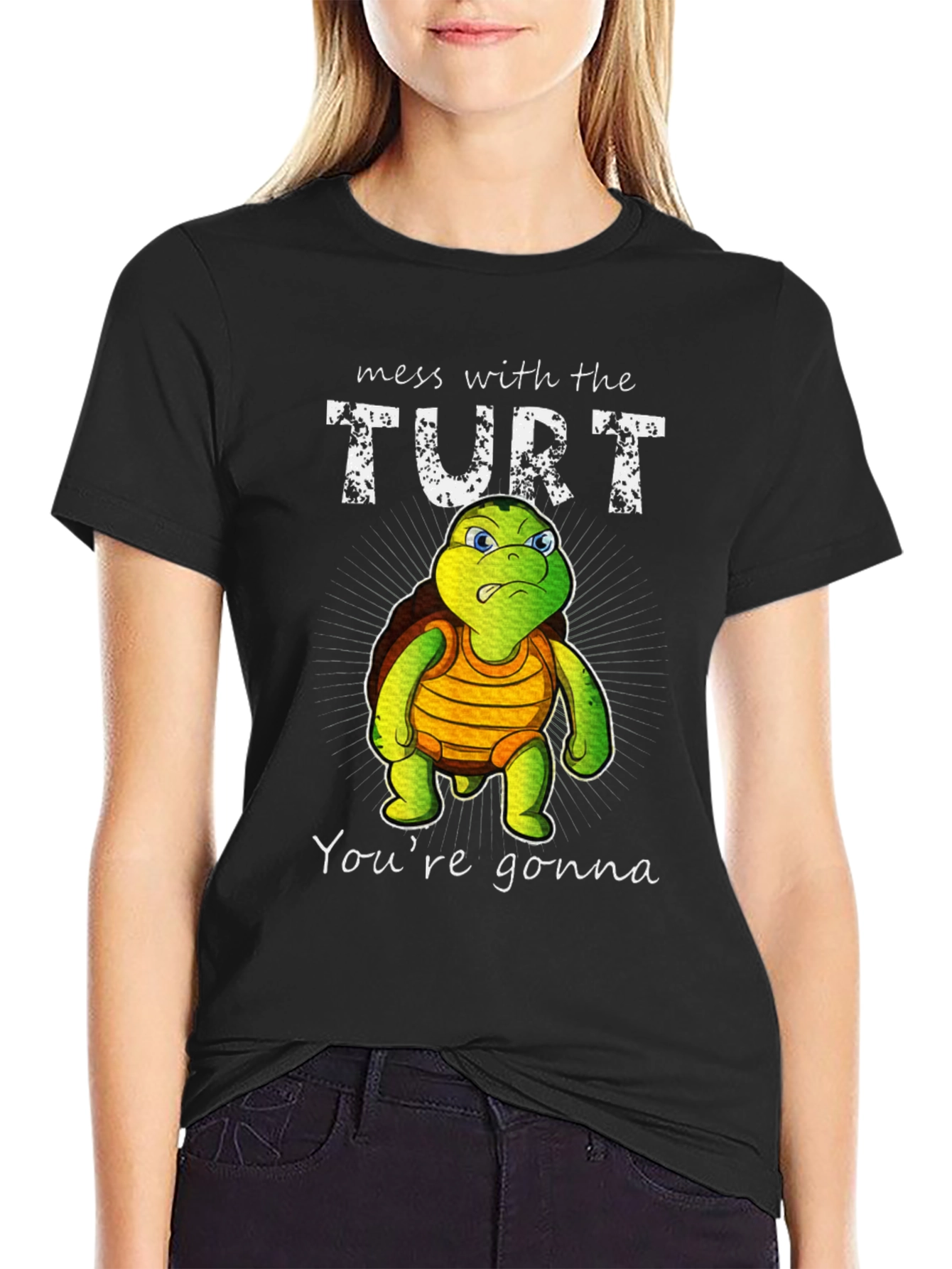 Black Mess With The Turt T-Shirt view 2