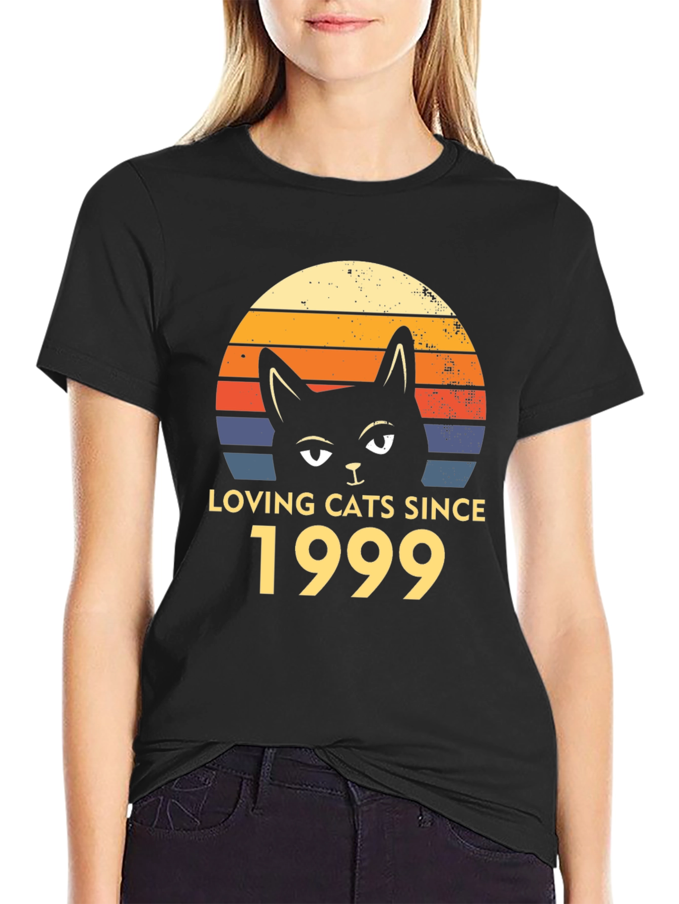 Black Loving Cats Since 1999 T-Shirt view 2