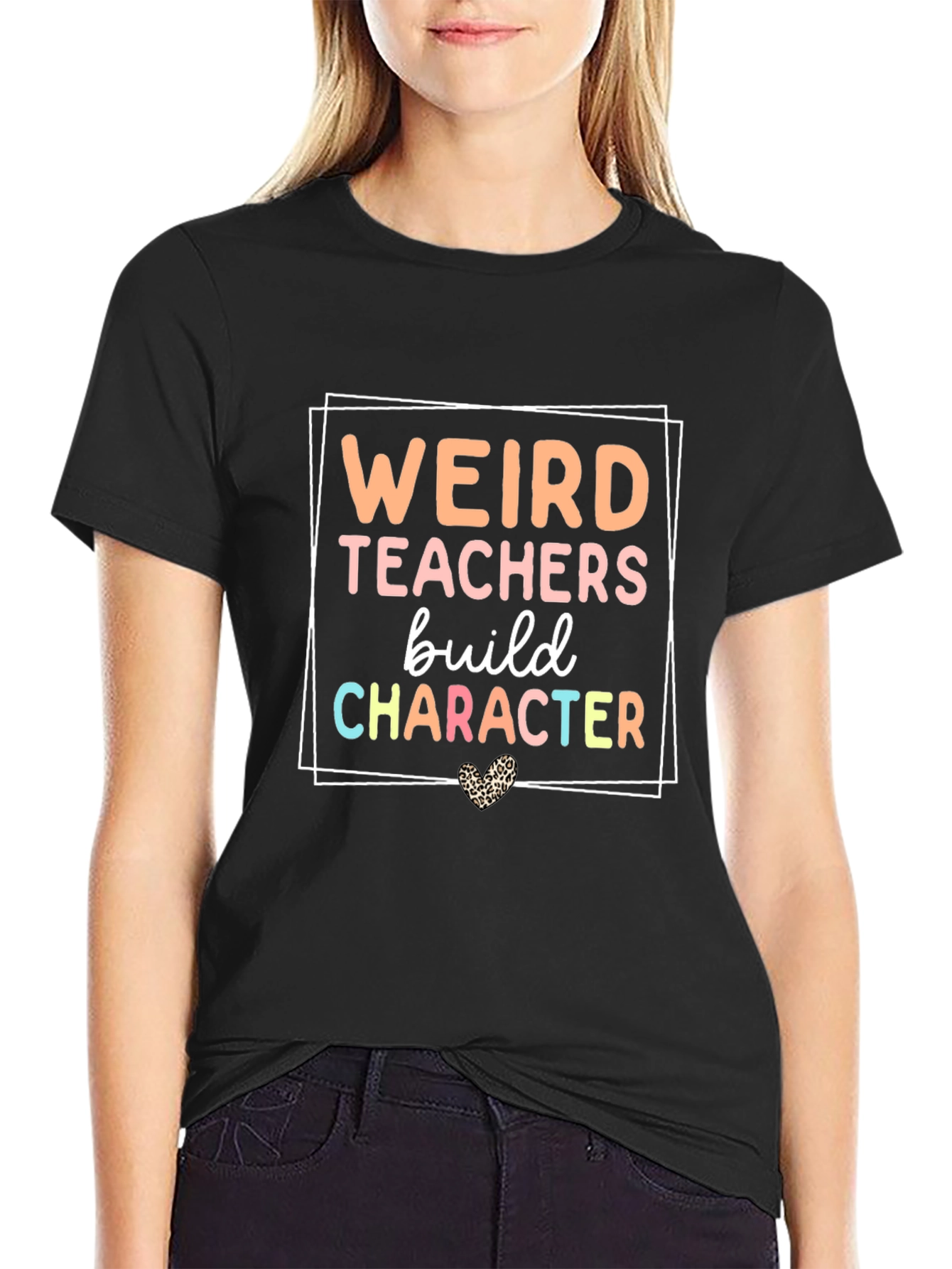 Black Weird Teachers Build Character Graphic Tee view 2