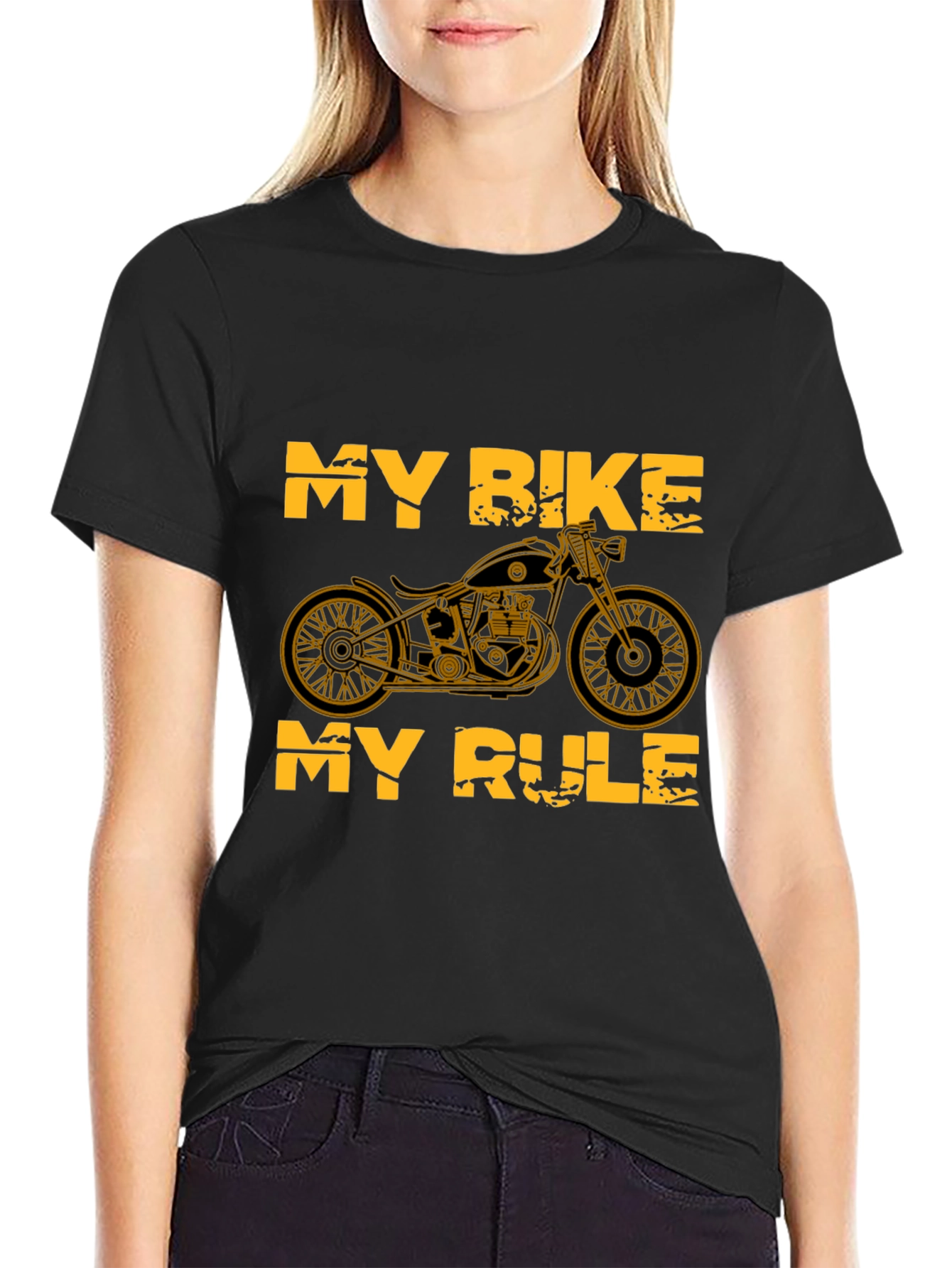 Black My Bike My Rule Graphic Tee view 2