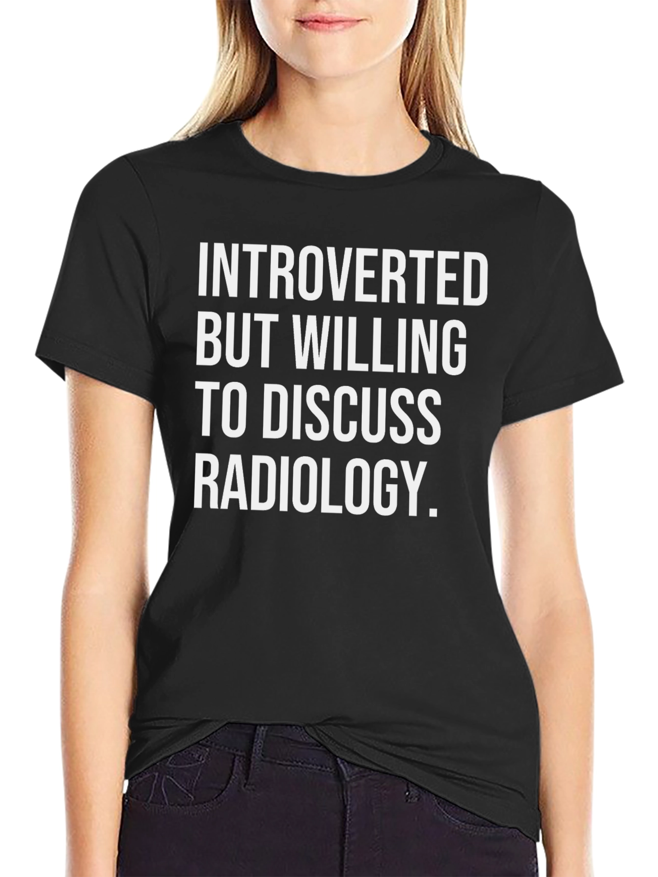 Black Introverted Radiologist T-Shirt - Radiology Gift view 2