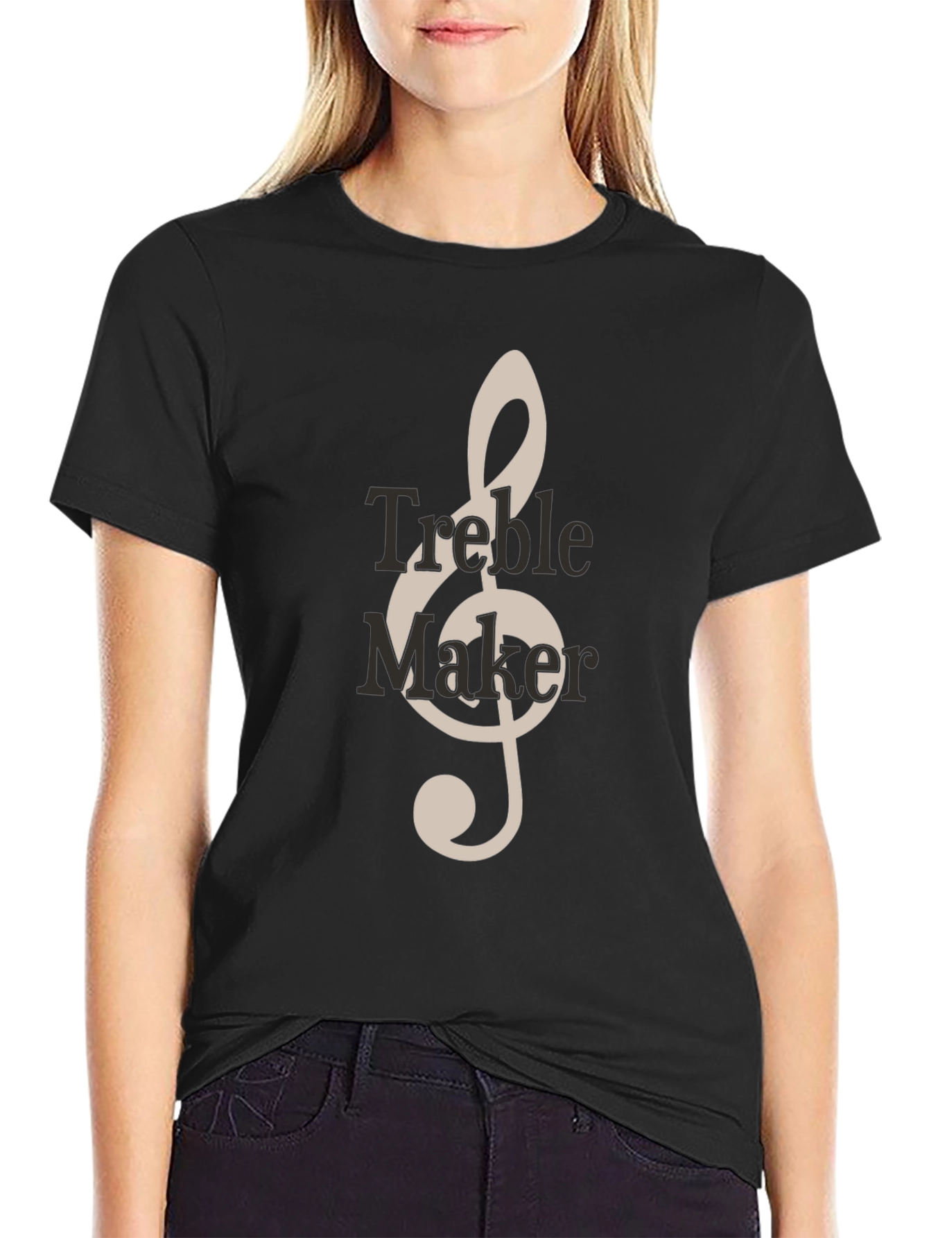 Black Treble Maker Graphic Tee - Music Lover's T-Shirt view 2