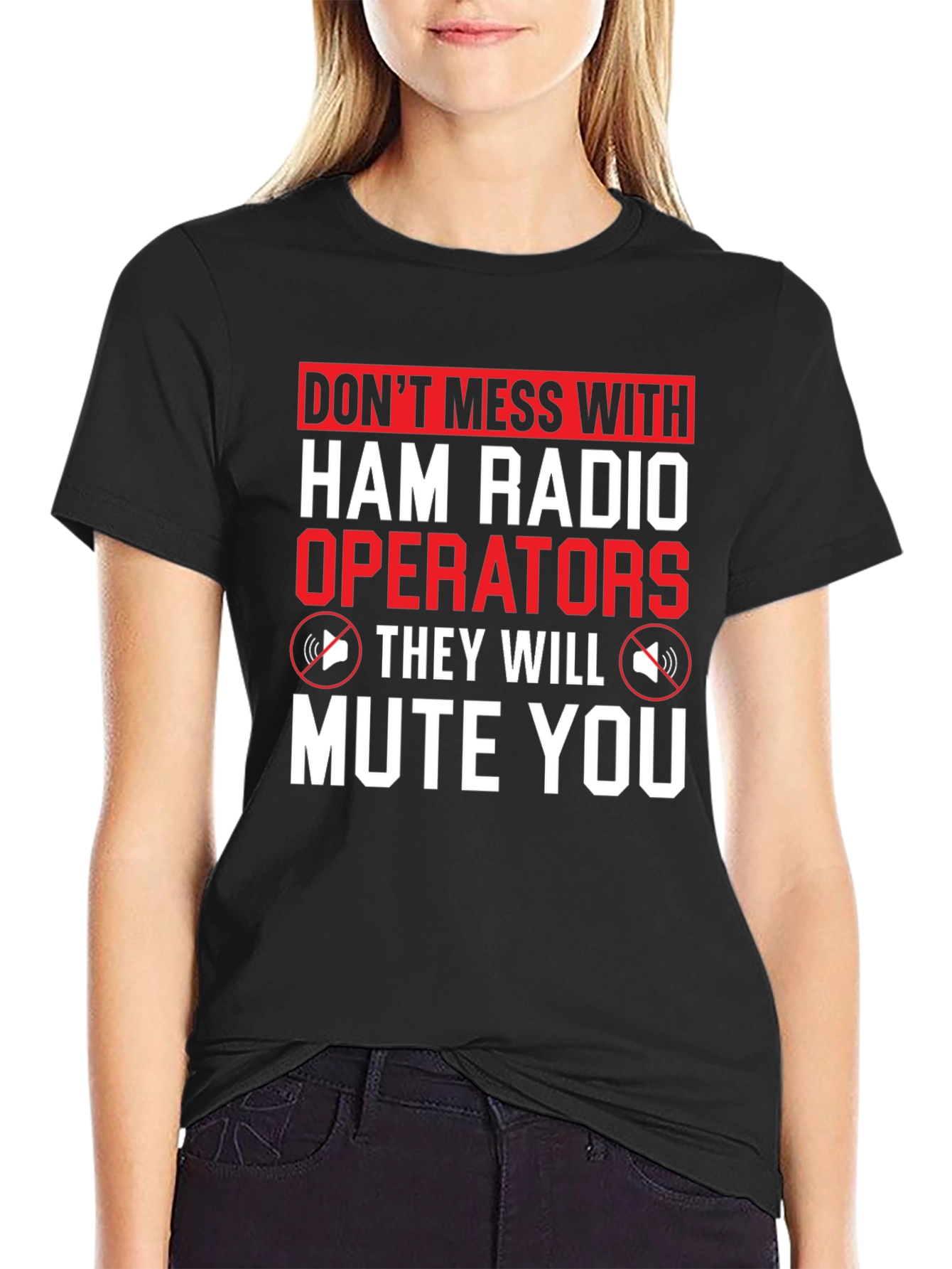 Black Ham Radio Operator T-Shirt - Mute You view 2