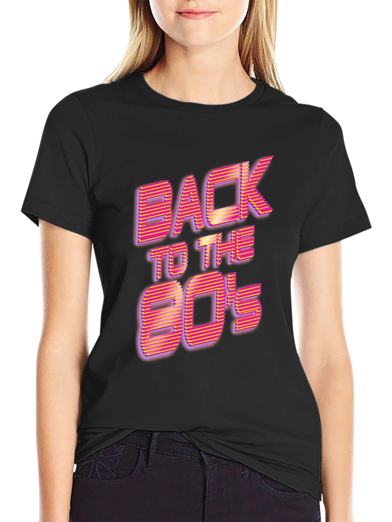 Black Back to the 80's Retro T-Shirt view 2