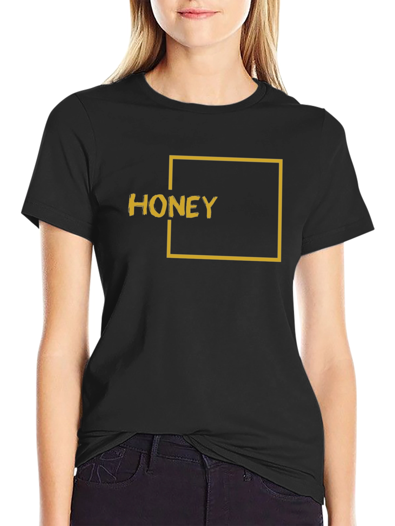 Black Honey Graphic Tee - Black Short Sleeve T-Shirt view 2