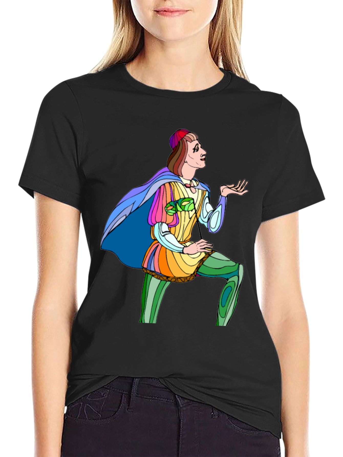 Black Renaissance Man Graphic Tee - Black Cotton T-Shirt view 2