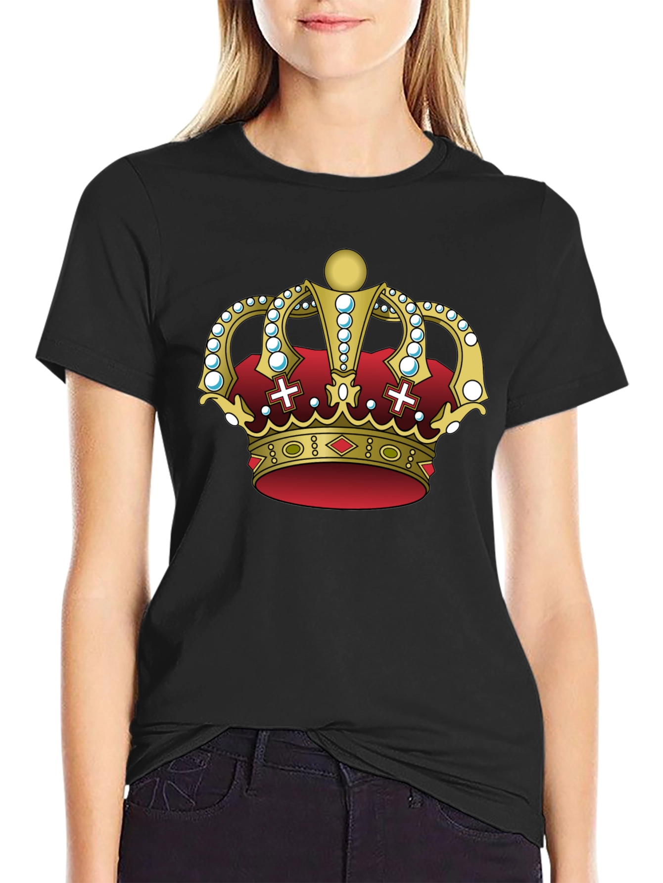 Black Royal Crown Graphic T-Shirt - Regal Style view 2