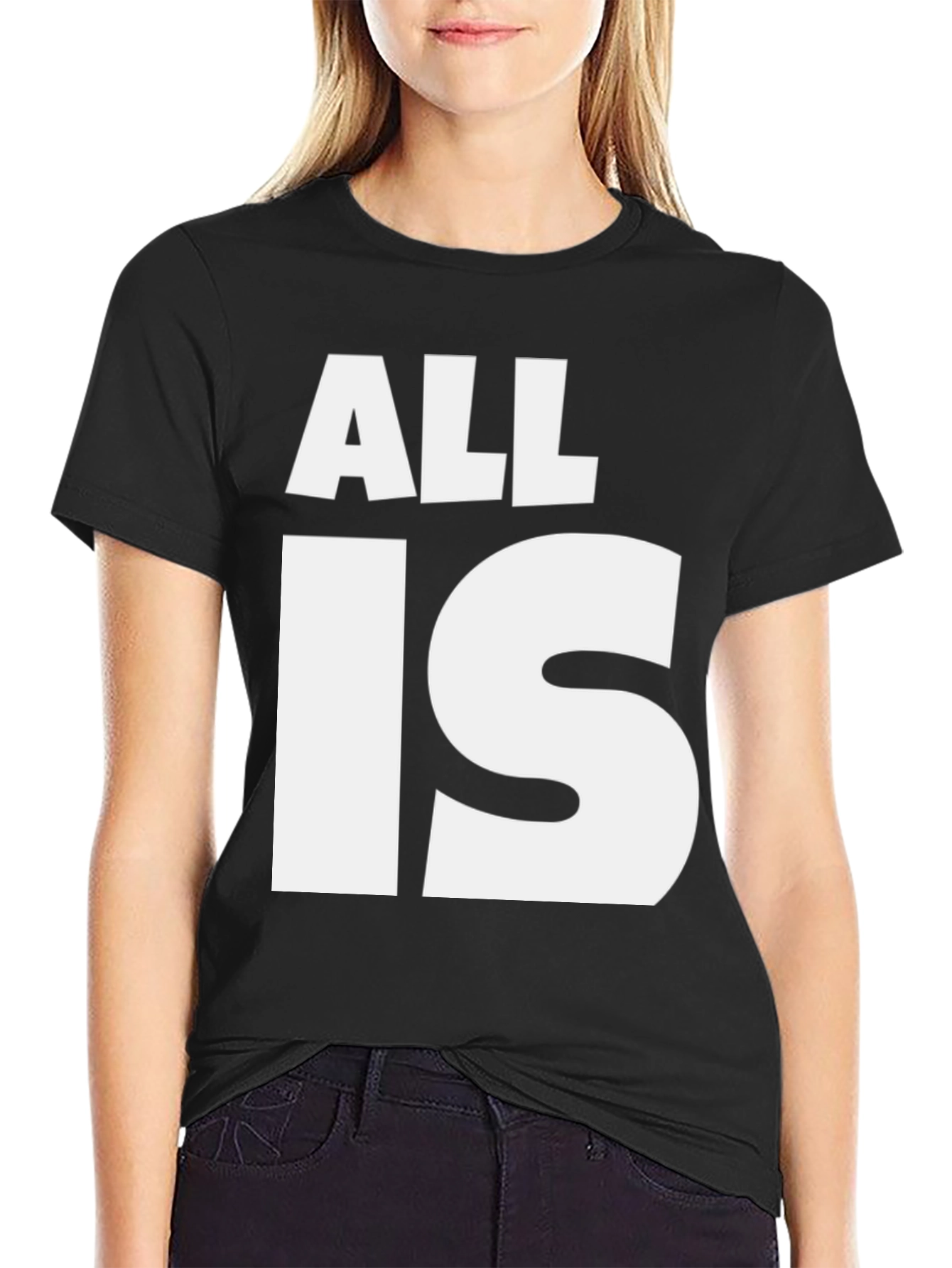Black All Is Well Graphic Tee - Black Cotton T-Shirt view 2