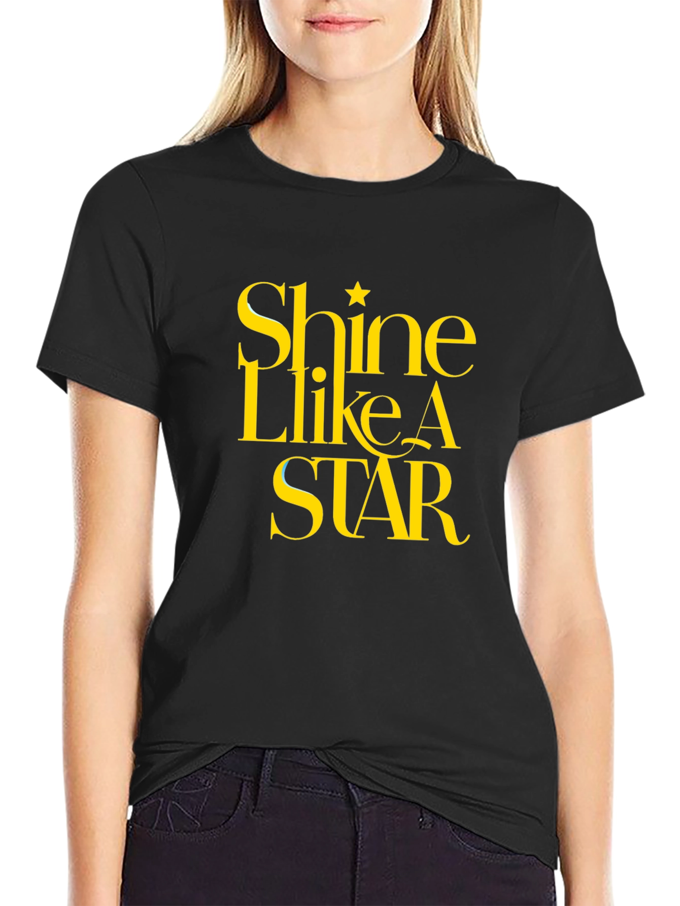 Black Shine Like A Star Black Graphic Tee view 2