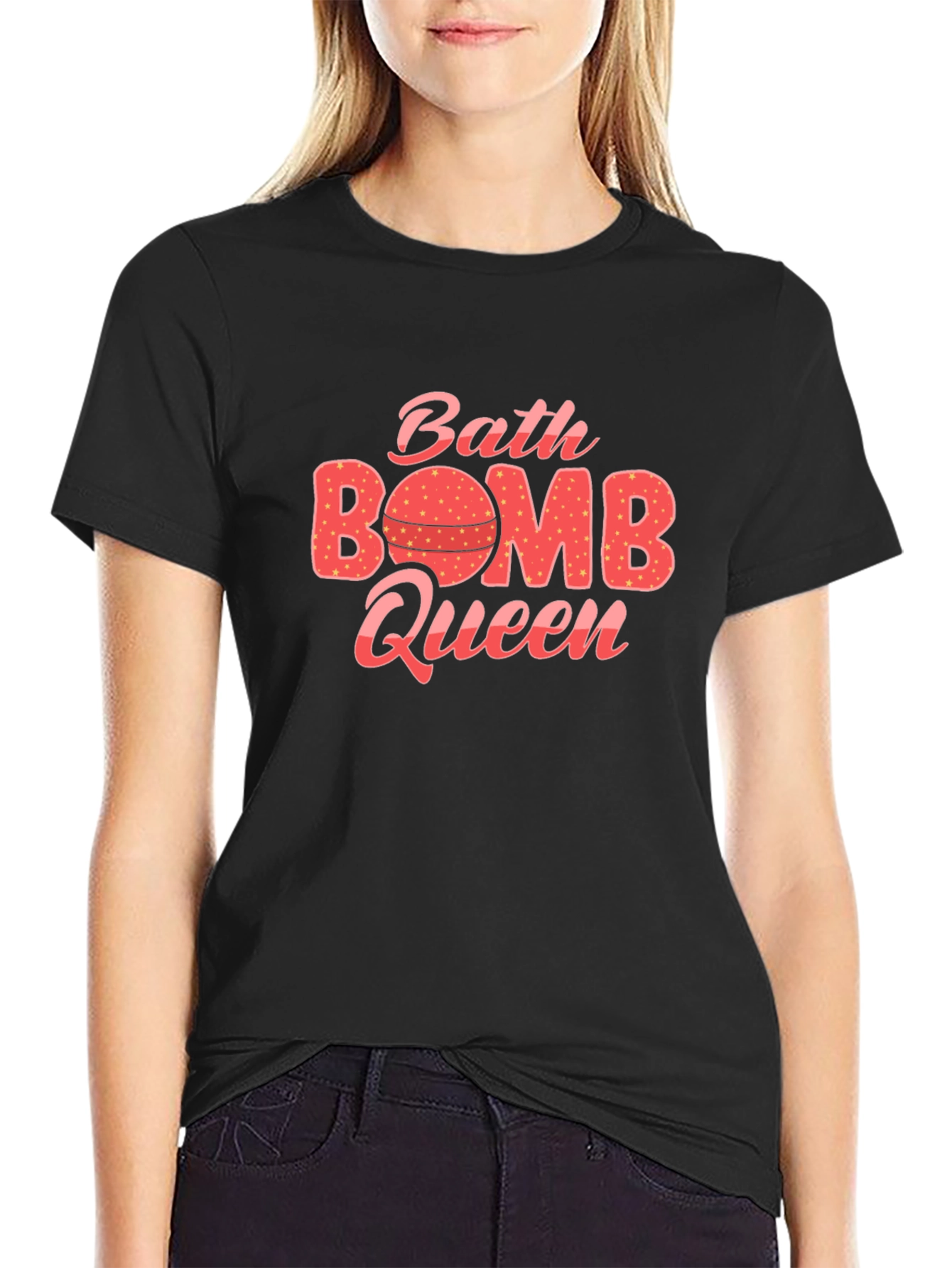 Black Bath Bomb Queen Black T-Shirt view 2