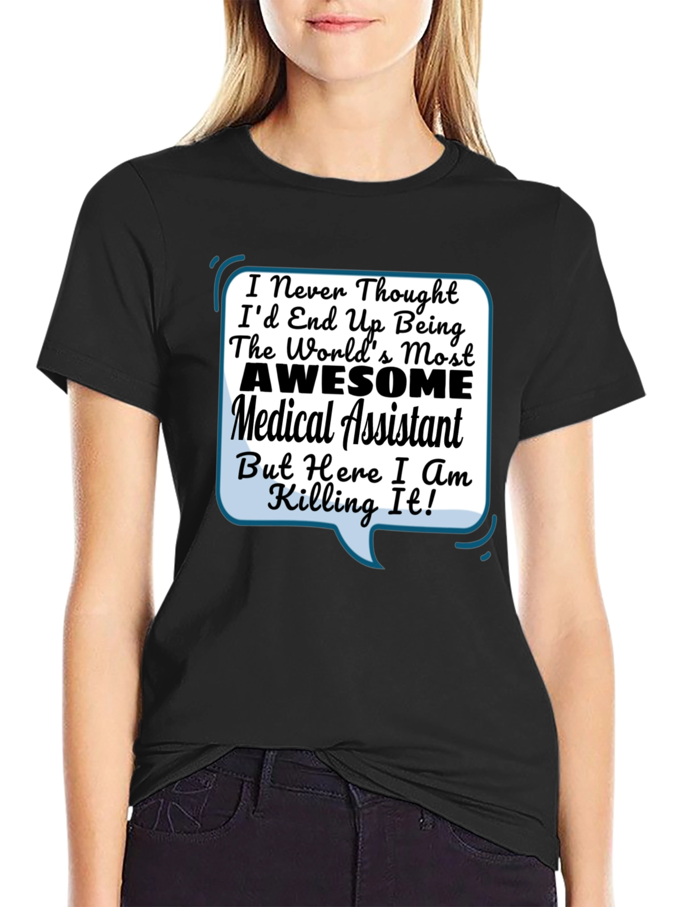 Black Awesome Medical Assistant T-Shirt - Gift for Medical Staff view 2