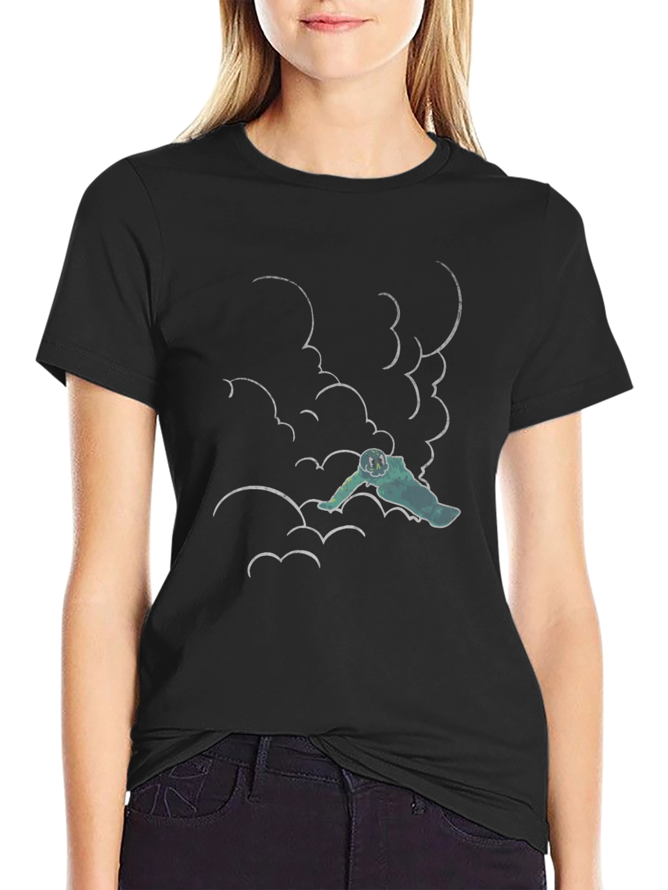 Black Cloud Climber Tee - Black Graphic T-Shirt view 2