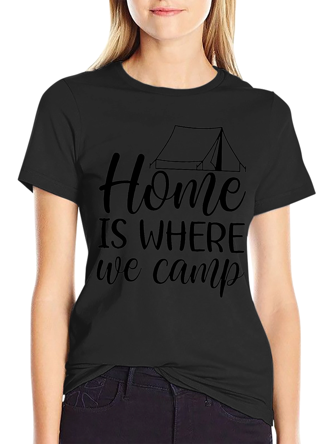 Black Home is Where We Camp T-Shirt view 2