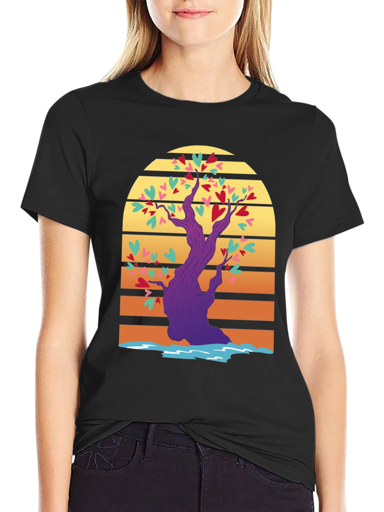 Black Heart Tree Graphic Tee view 2