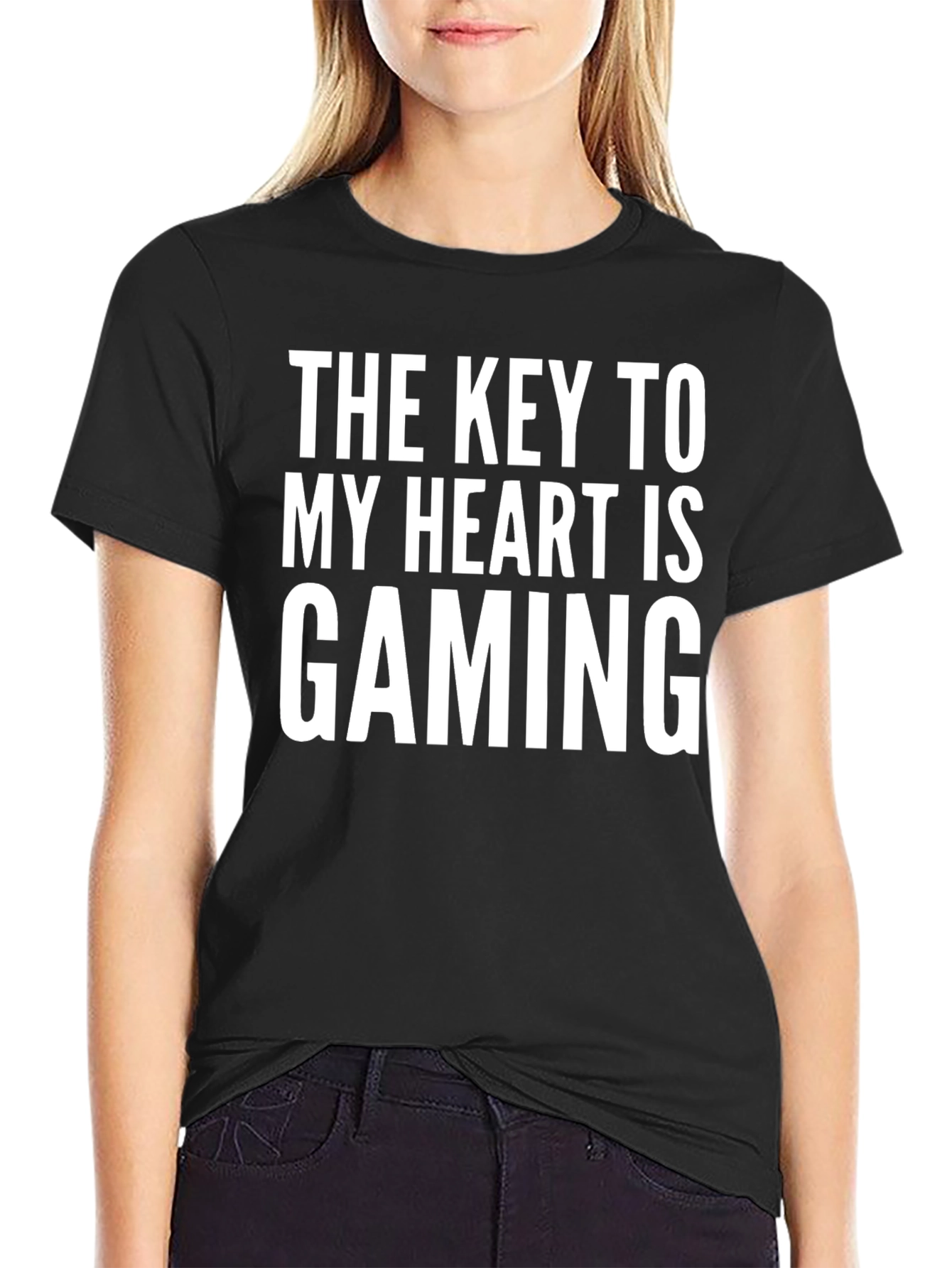 Black Gaming Heart T-Shirt - Gamer Love Tee view 2