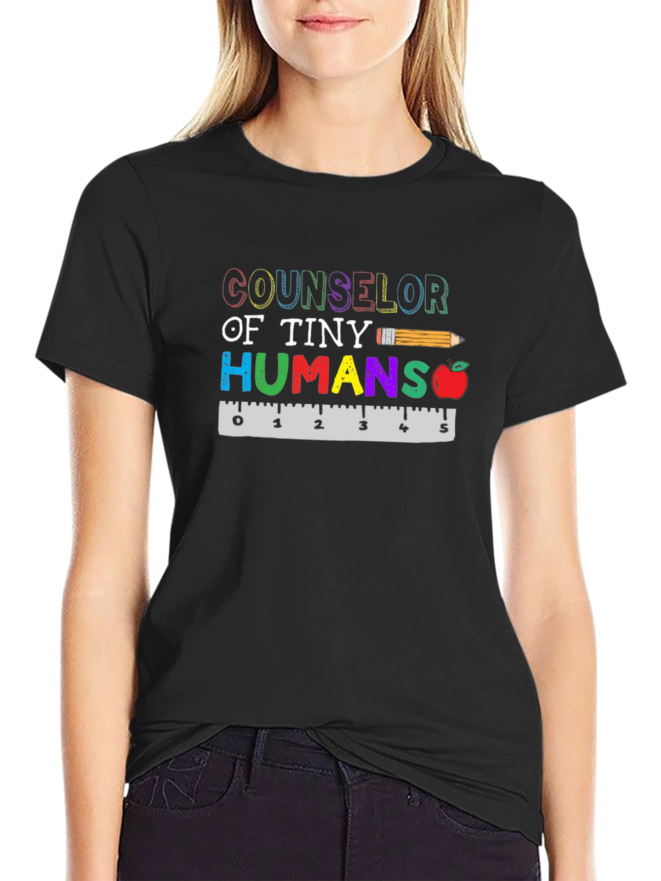 Black Counselor of Tiny Humans Graphic T-Shirt view 2