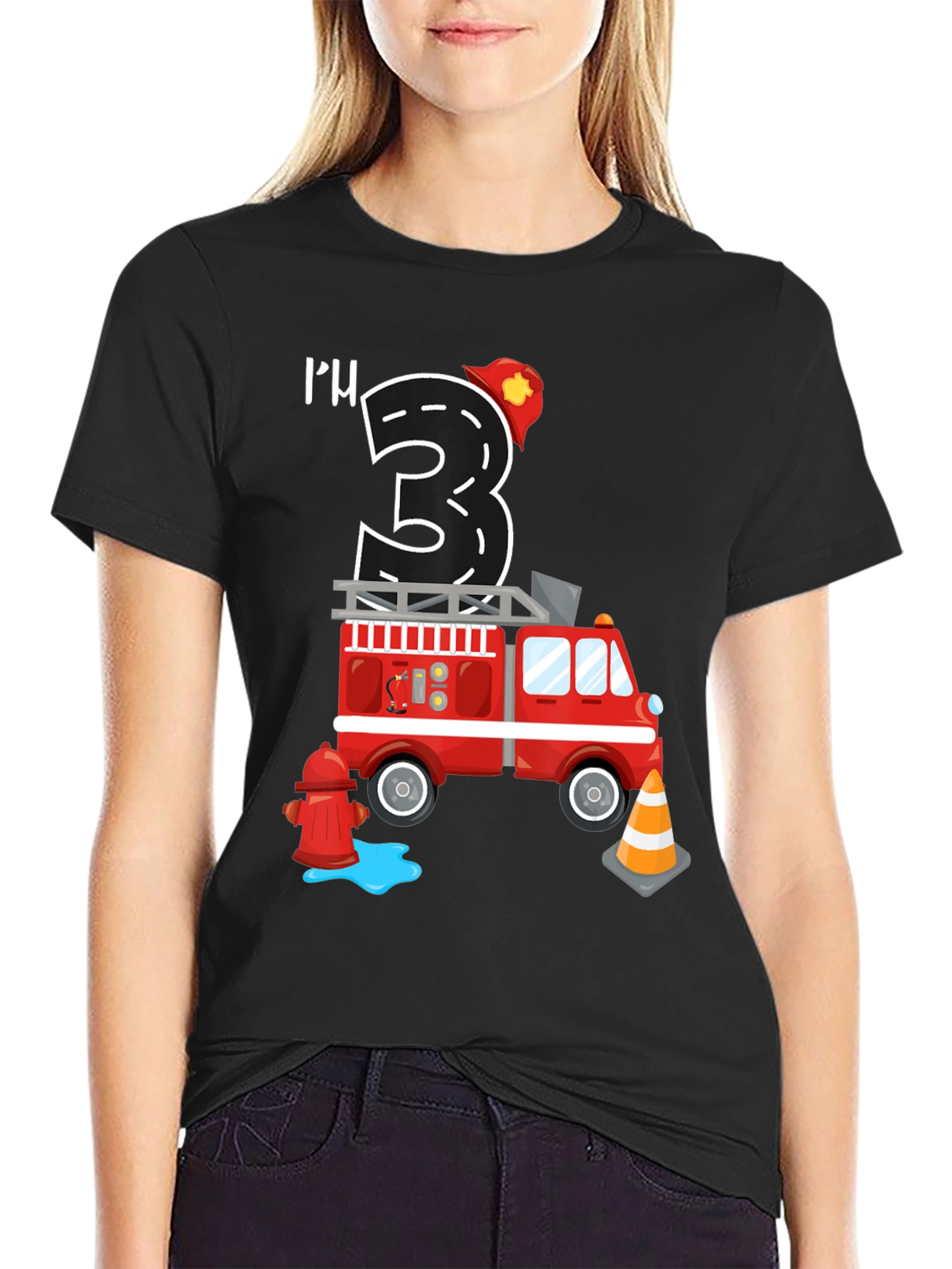 Fire Truck 3rd Birthday T-Shirt - 2