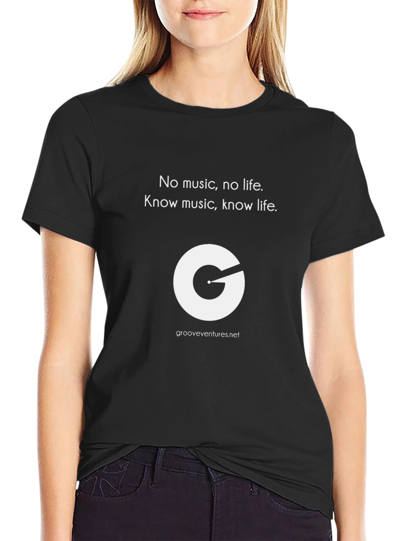 Black GrooveVentures Music T-Shirt view 2