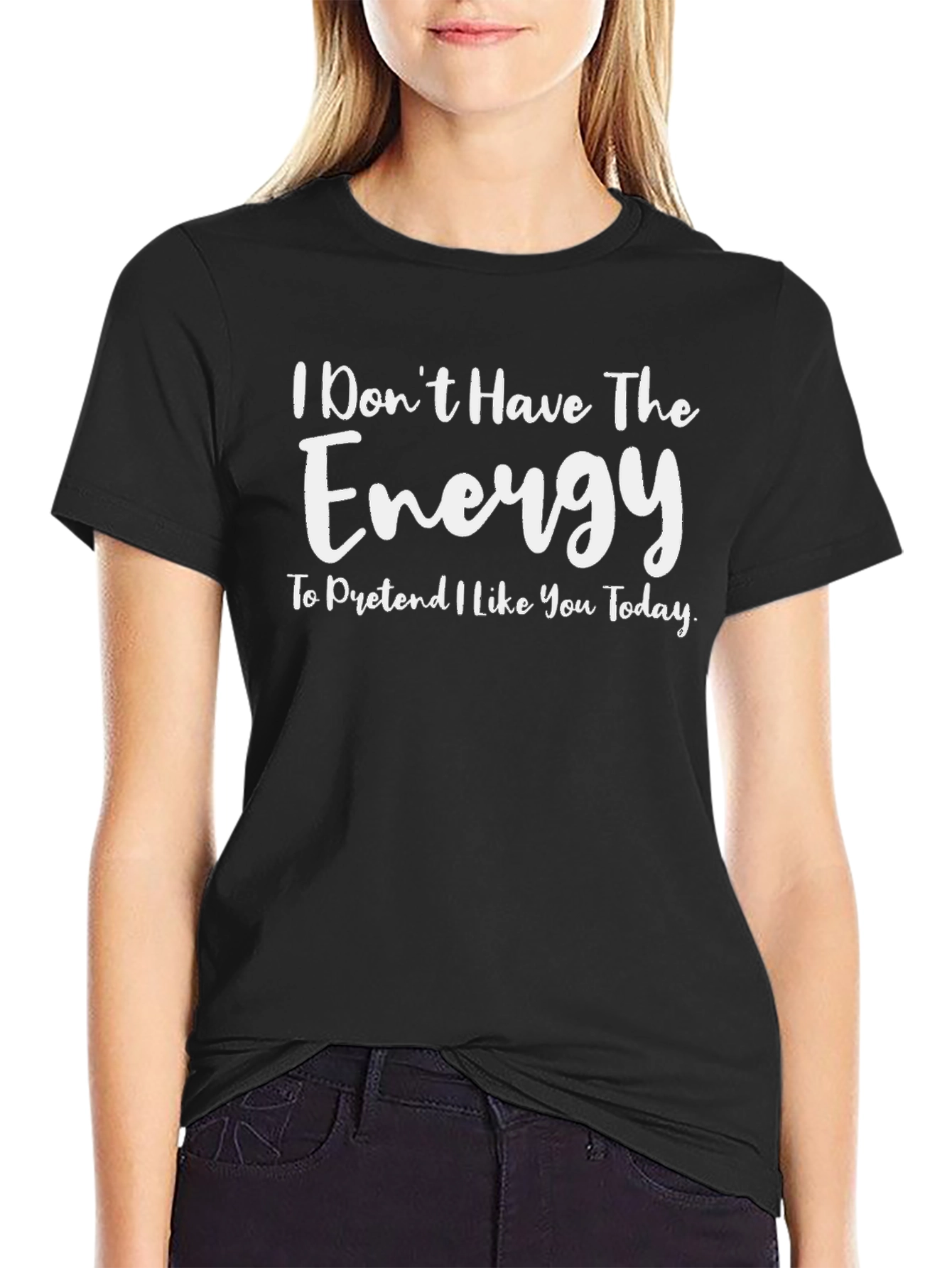 Black Energy Sarcastic Graphic T-Shirt view 2