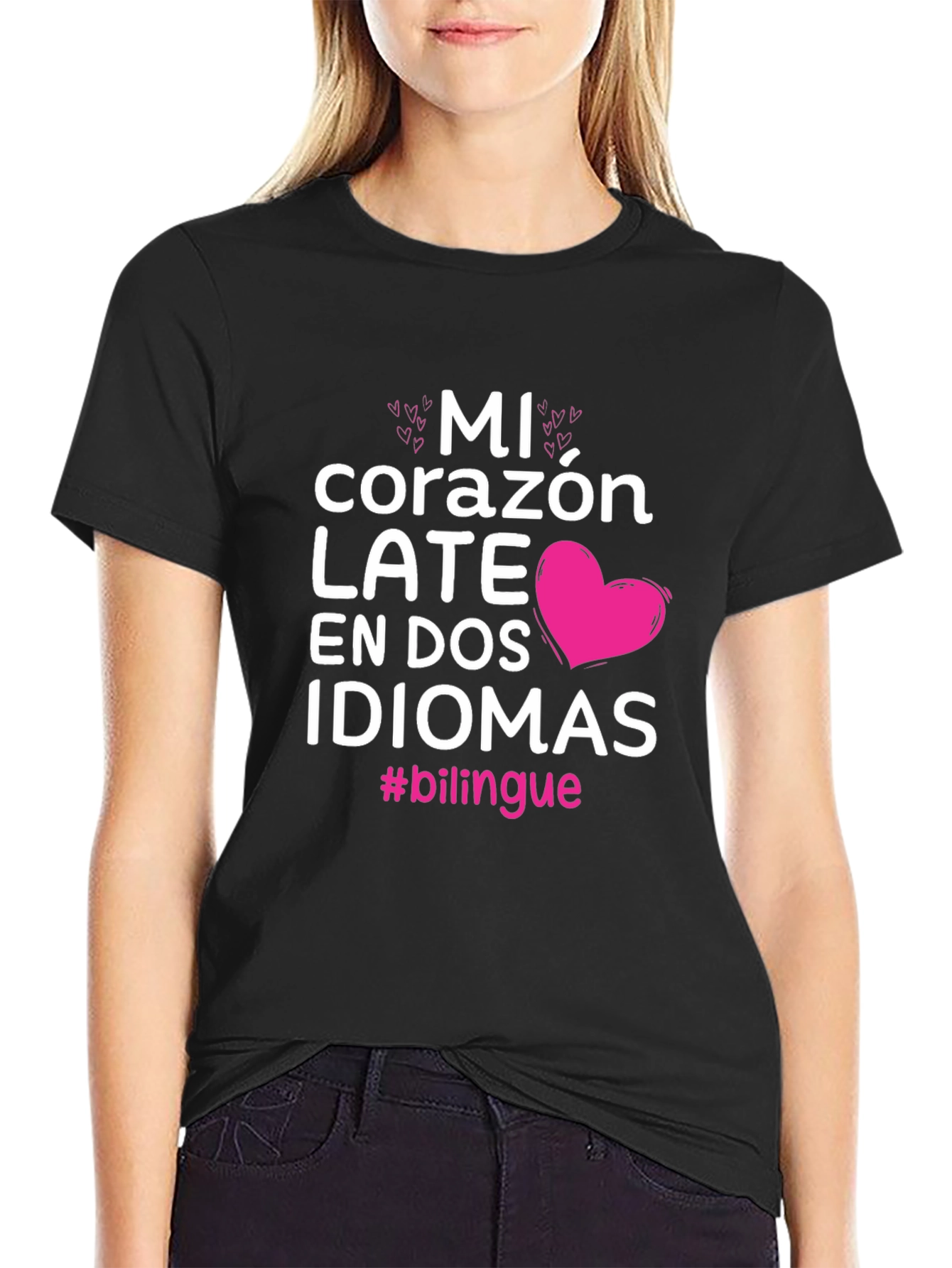 Bilingual Heart Graphic T-Shirt - Mi Corazon Late - 2