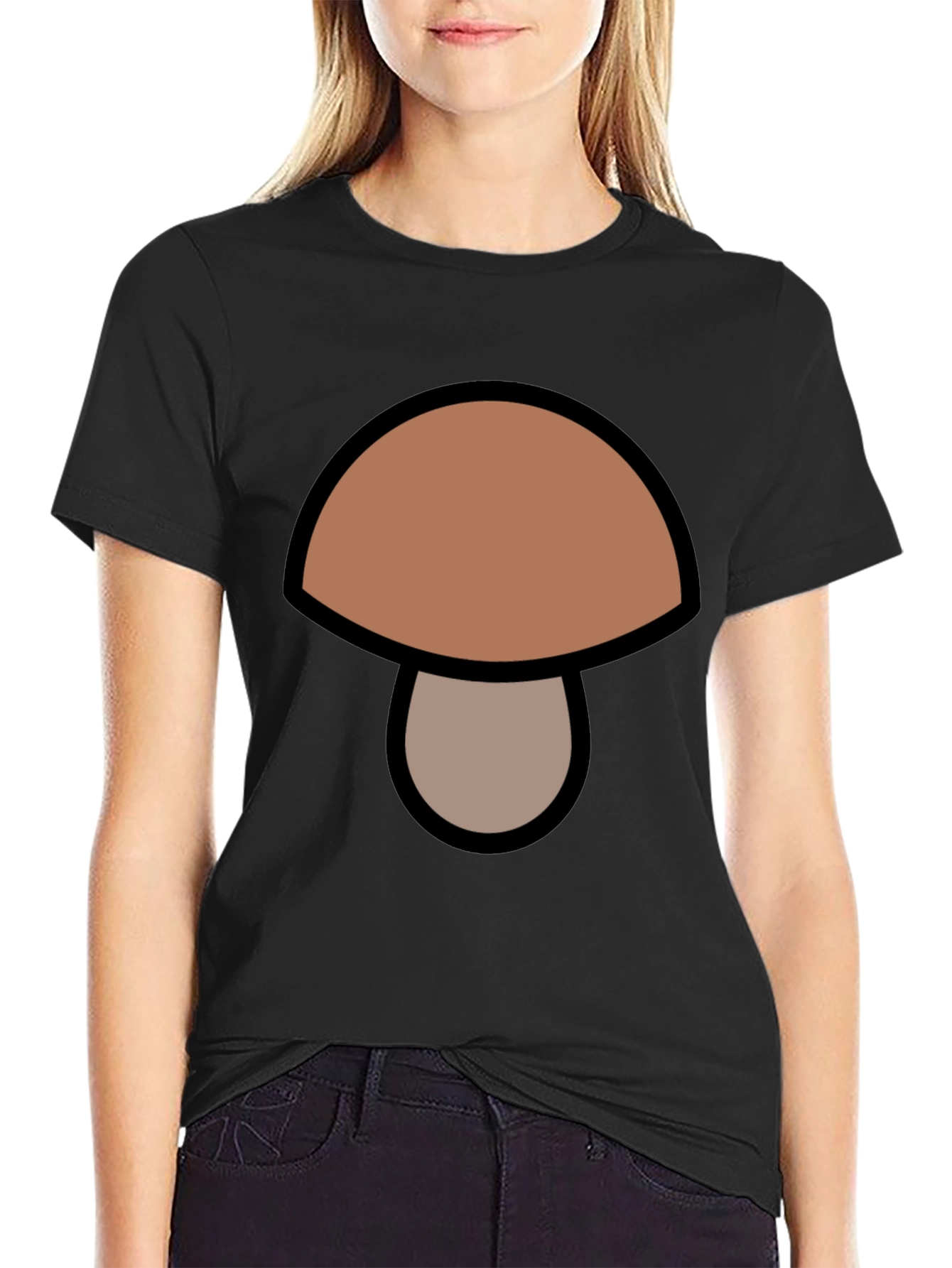 Black Mushroom Graphic Tee -  Unisex Crew Neck T-Shirt view 2