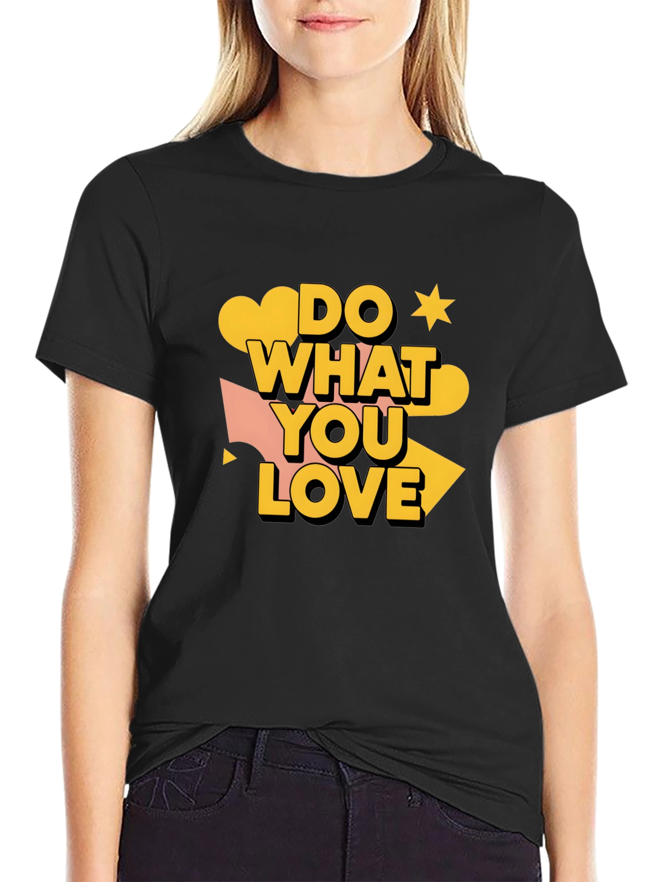 Black Do What You Love Graphic Tee - Stylish Men's Black T-Shirt view 2