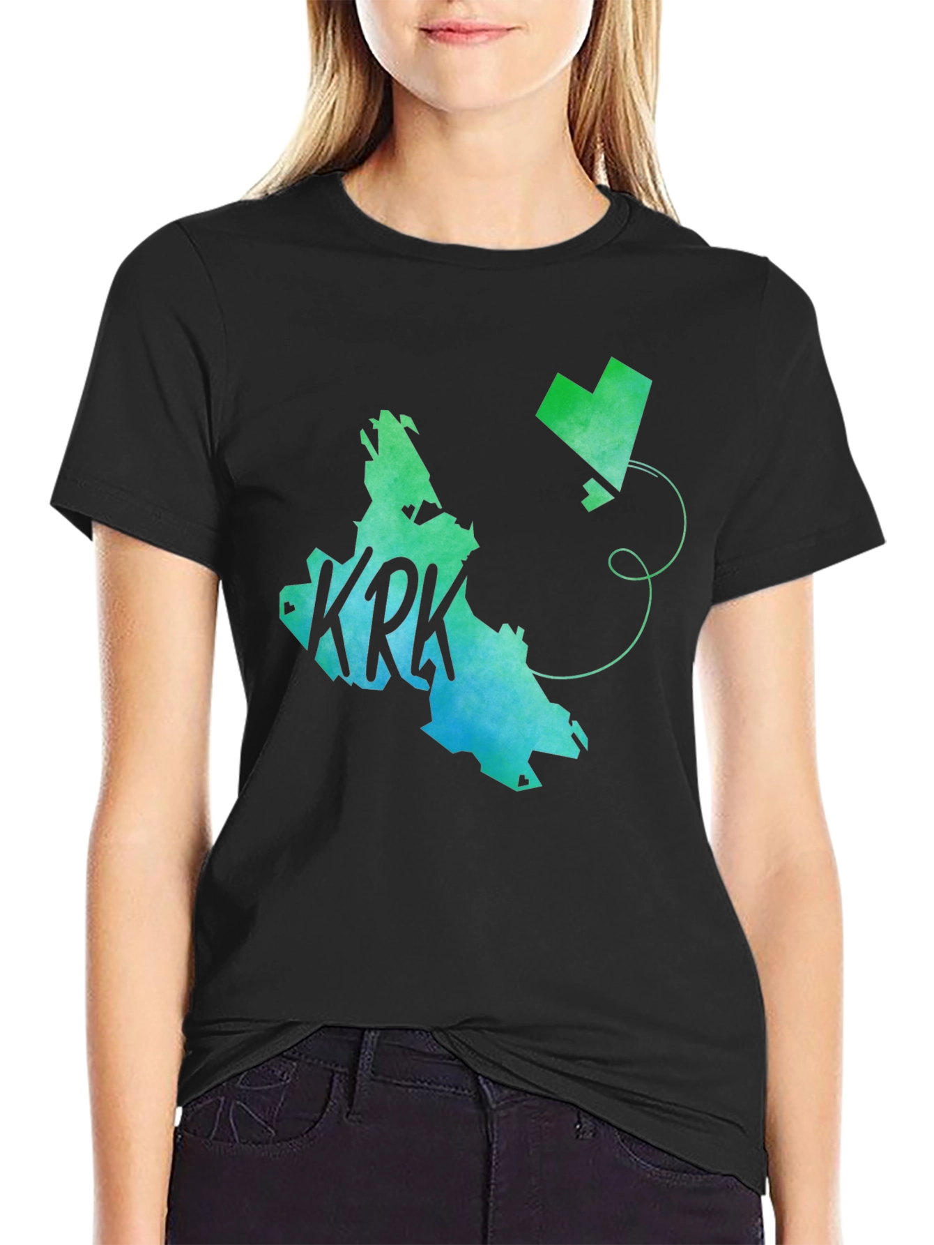 Black KRK Island Graphic Tee - Black Cotton T-Shirt view 2