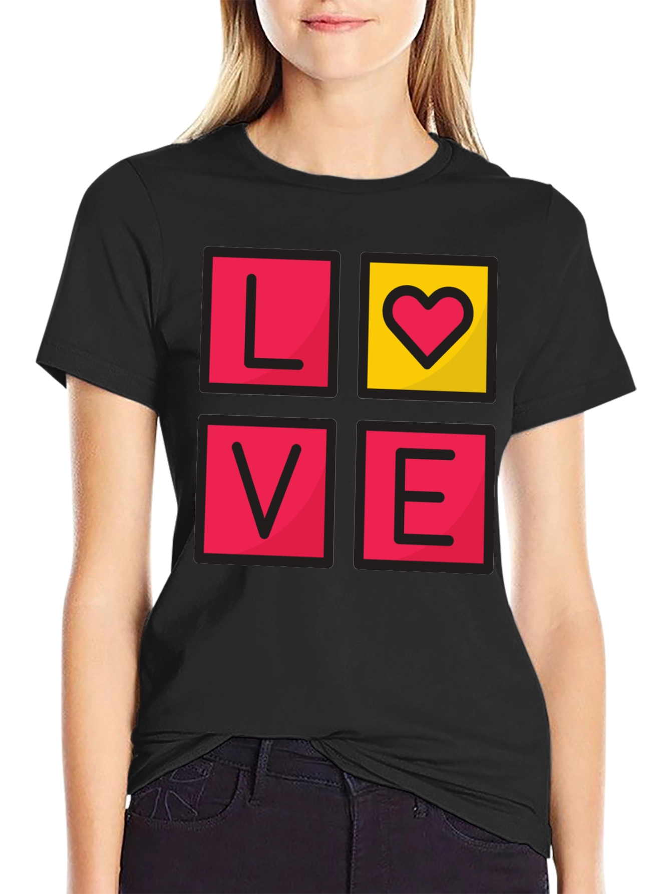 Black LOVE Graphic Tee - Men's Black T-Shirt view 2