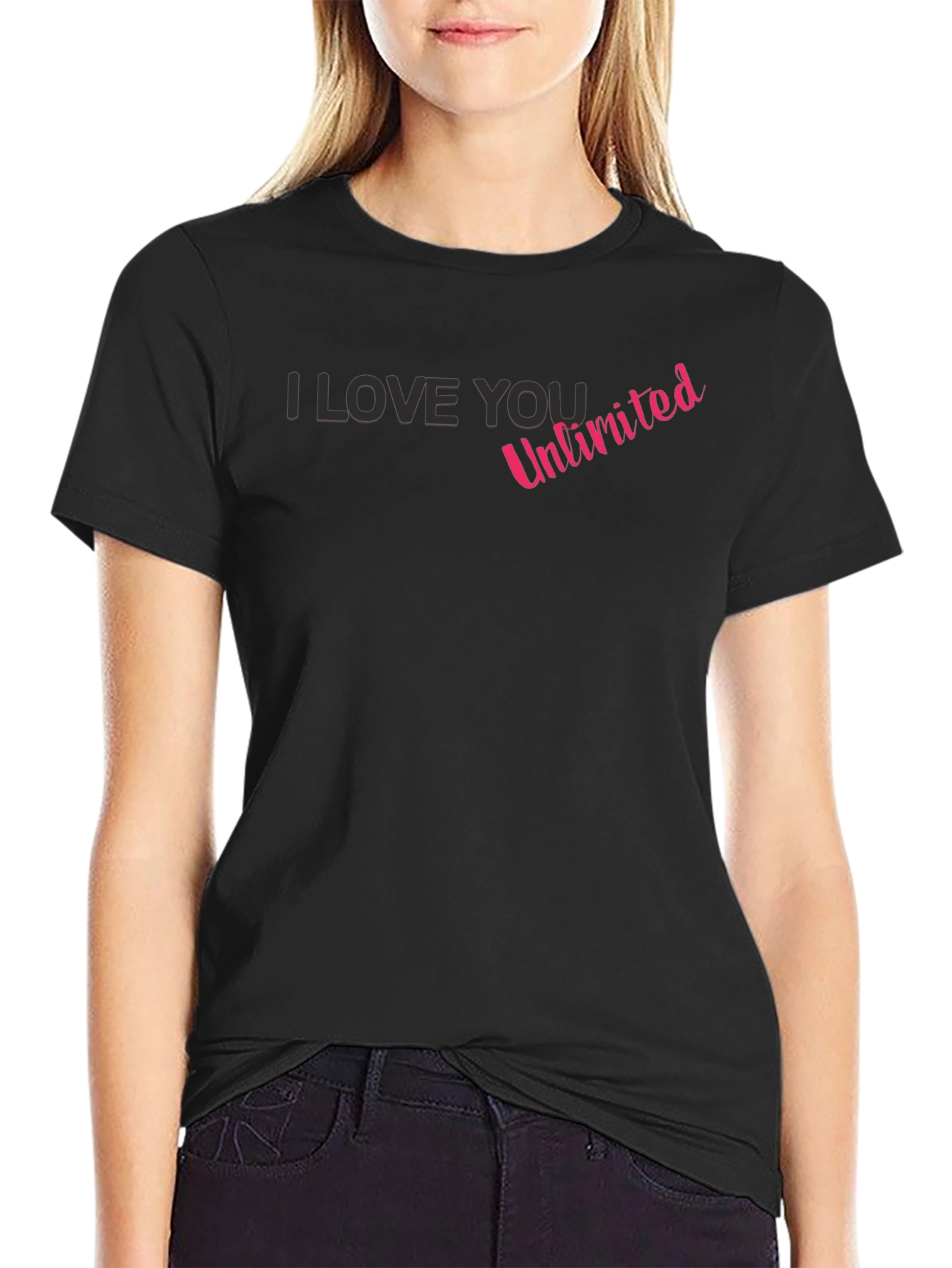 Black I Love You Unlimited Black Tee view 2