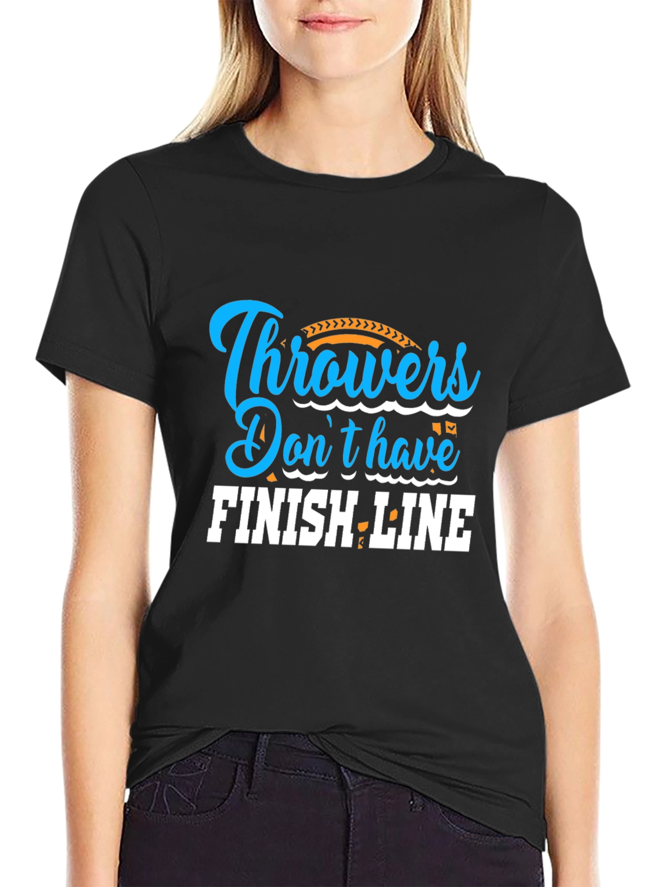 Black Throwers Don't Have Finish Line Black Graphic Tee view 2