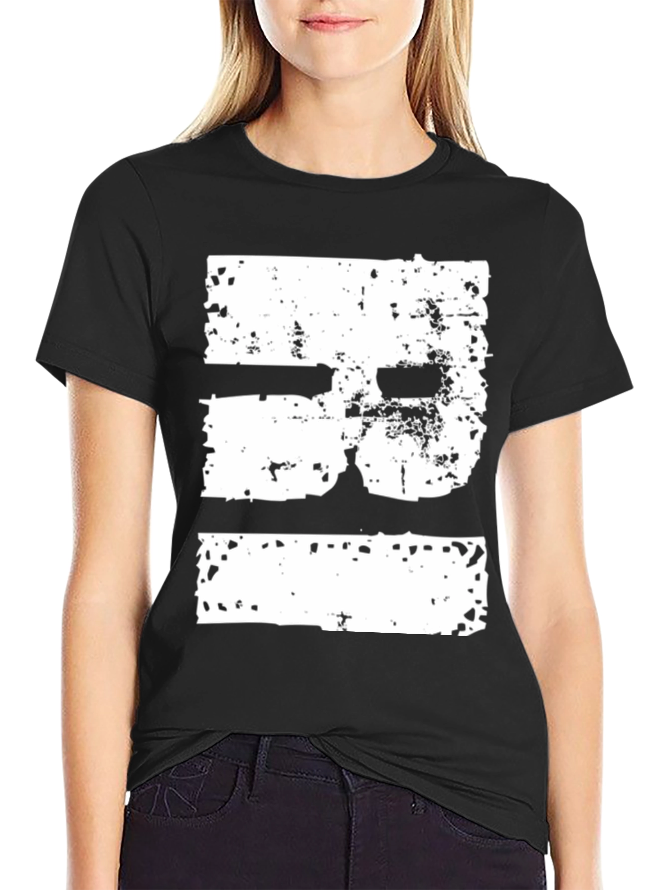 Black Distressed 38 Graphic Tee - Black view 2
