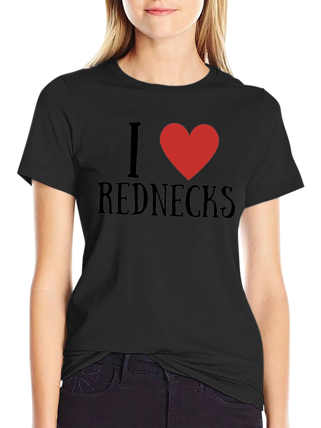 Black I Heart Rednecks Graphic Tee - Soft Cotton Blend view 2