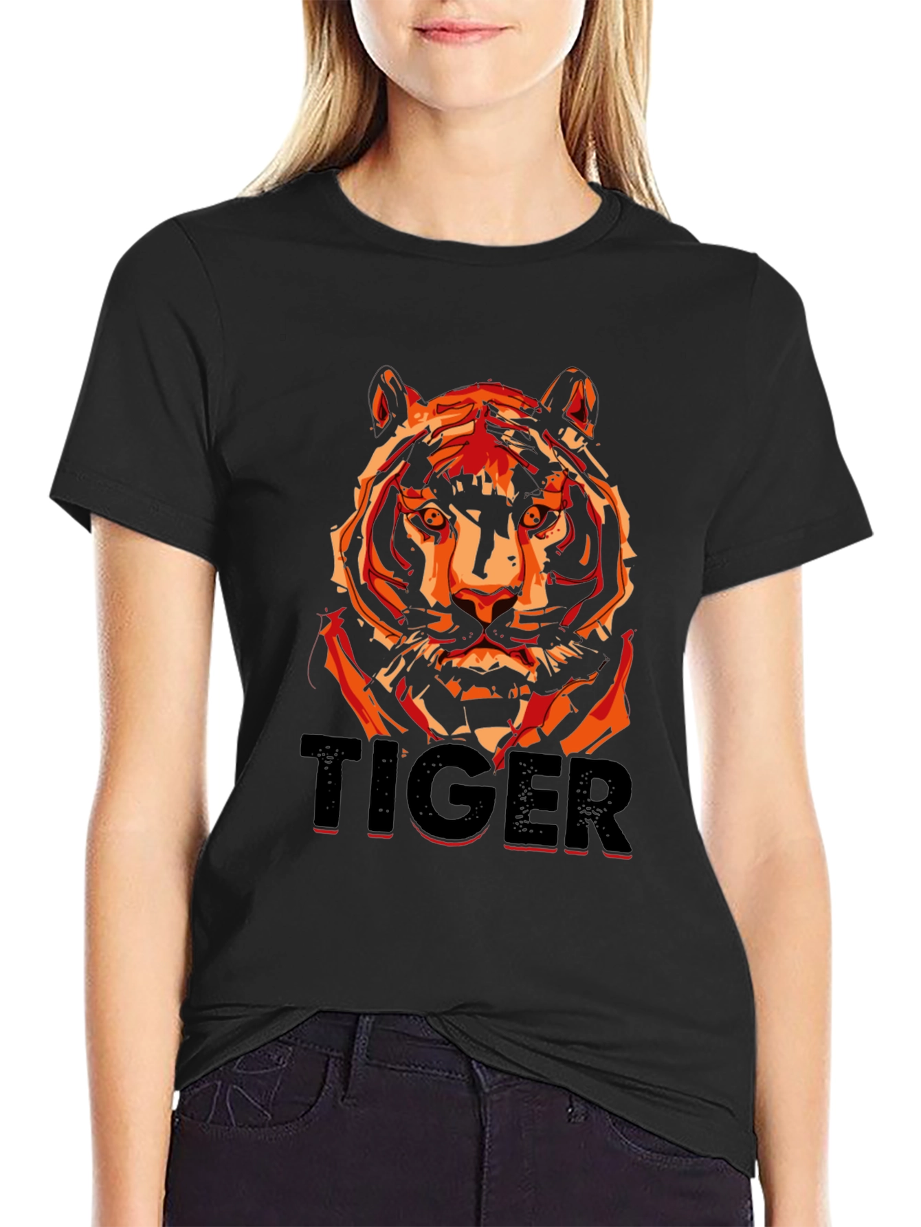 Black Tiger Graphic T-Shirt - Men's Black Tee view 2