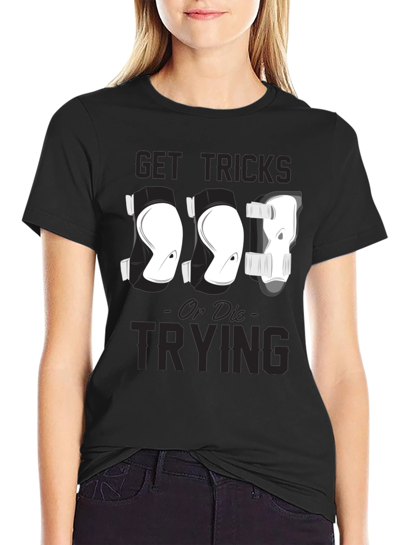 Black Get Tricks or Die Trying T-Shirt view 2