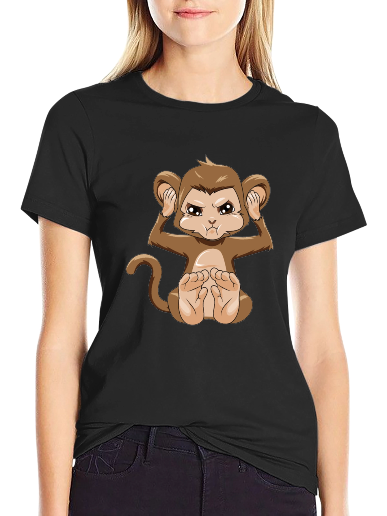 Black Monkey Graphic Black T-Shirt view 2