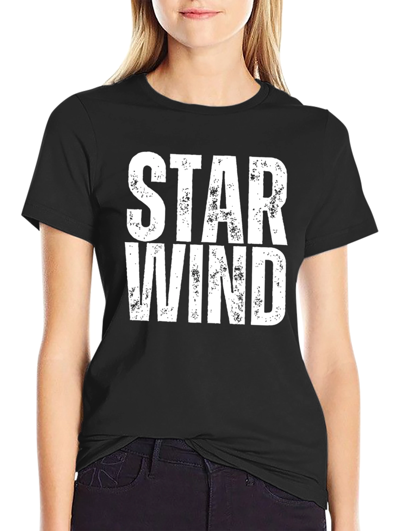 Black Star Wind Graphic Black T-Shirt view 2